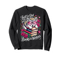 Just Who Loves Books And Wolves Sweatshirt - Aesthetic Graphic for Adults - T-Shirt, Sweatshirt, Hoodie