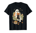 Ghost And Cat Cozy Reading Book Lover T-Shirt - Trendy Graphic Men Women - T-Shirt, Sweatshirt, Hoodie