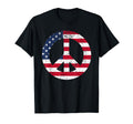 Peace Sign Patriotic Usa Flag Peace Love T-Shirt - Unique Graphic Unisex - T-Shirt, Sweatshirt, Hoodie