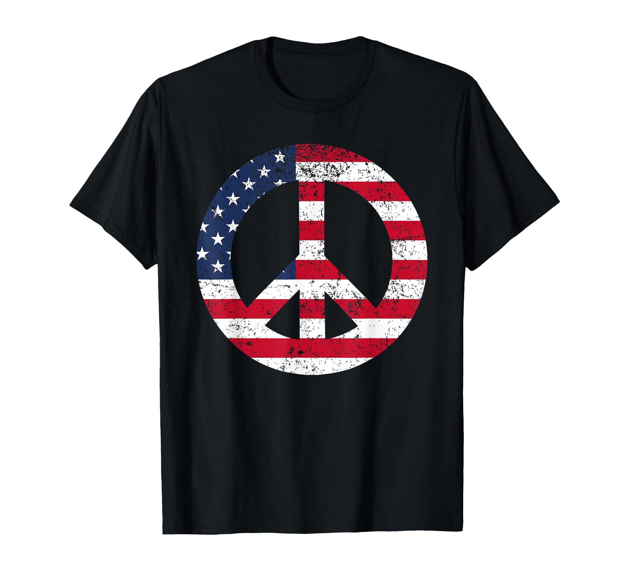 Peace Sign Patriotic Usa Flag Peace Love T-Shirt - Unique Graphic Unisex - T-Shirt, Sweatshirt, Hoodie
