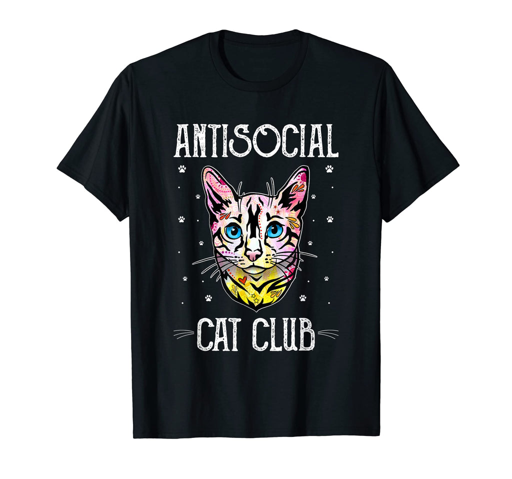 Antisocial Cat Club Introvert Cat Lover T-Shirt - Novelty Apparel Unisex - T-Shirt, Sweatshirt, Hoodie