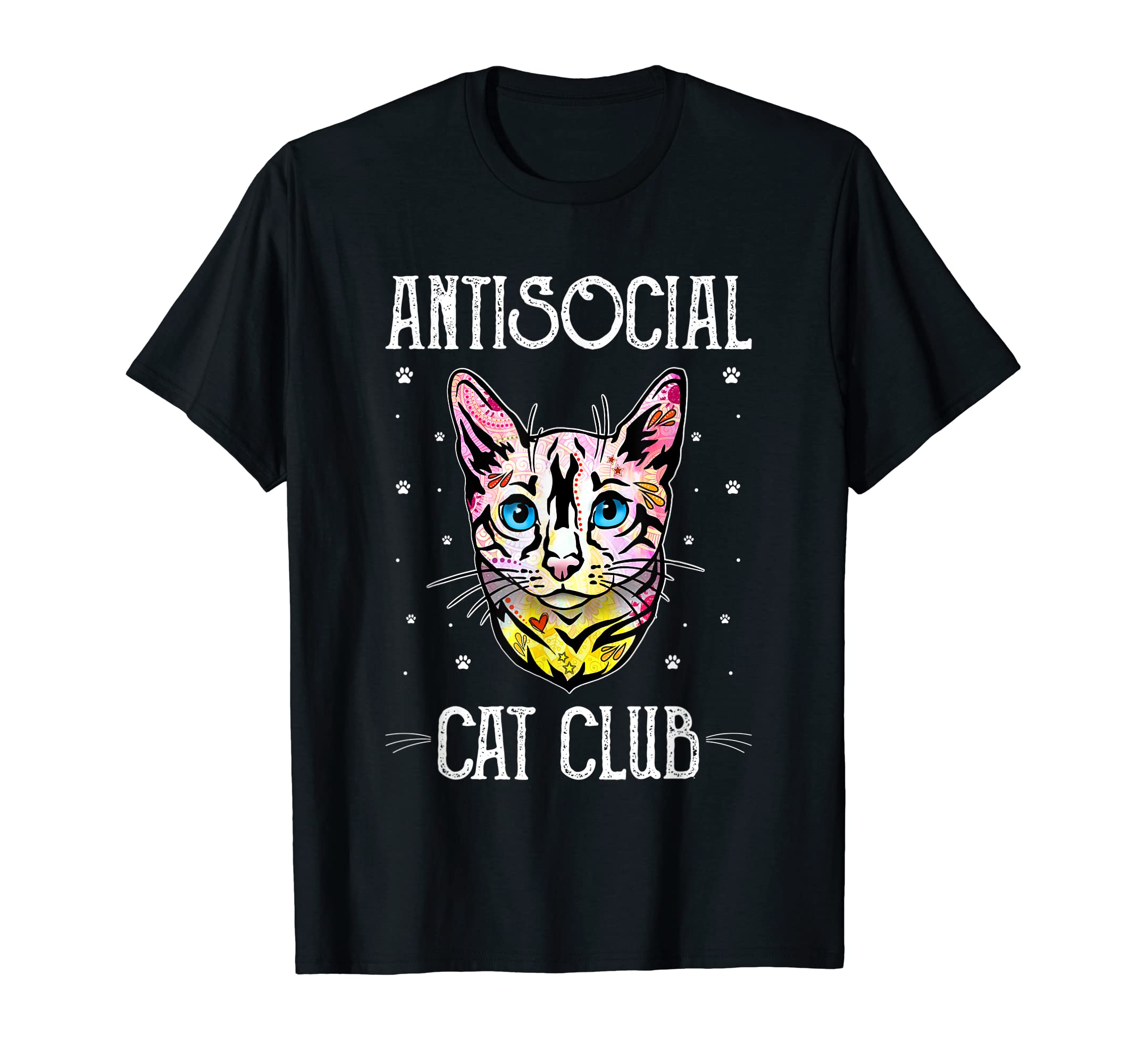 Antisocial Cat Club Introvert Cat Lover T-Shirt - Novelty Apparel Unisex - T-Shirt, Sweatshirt, Hoodie