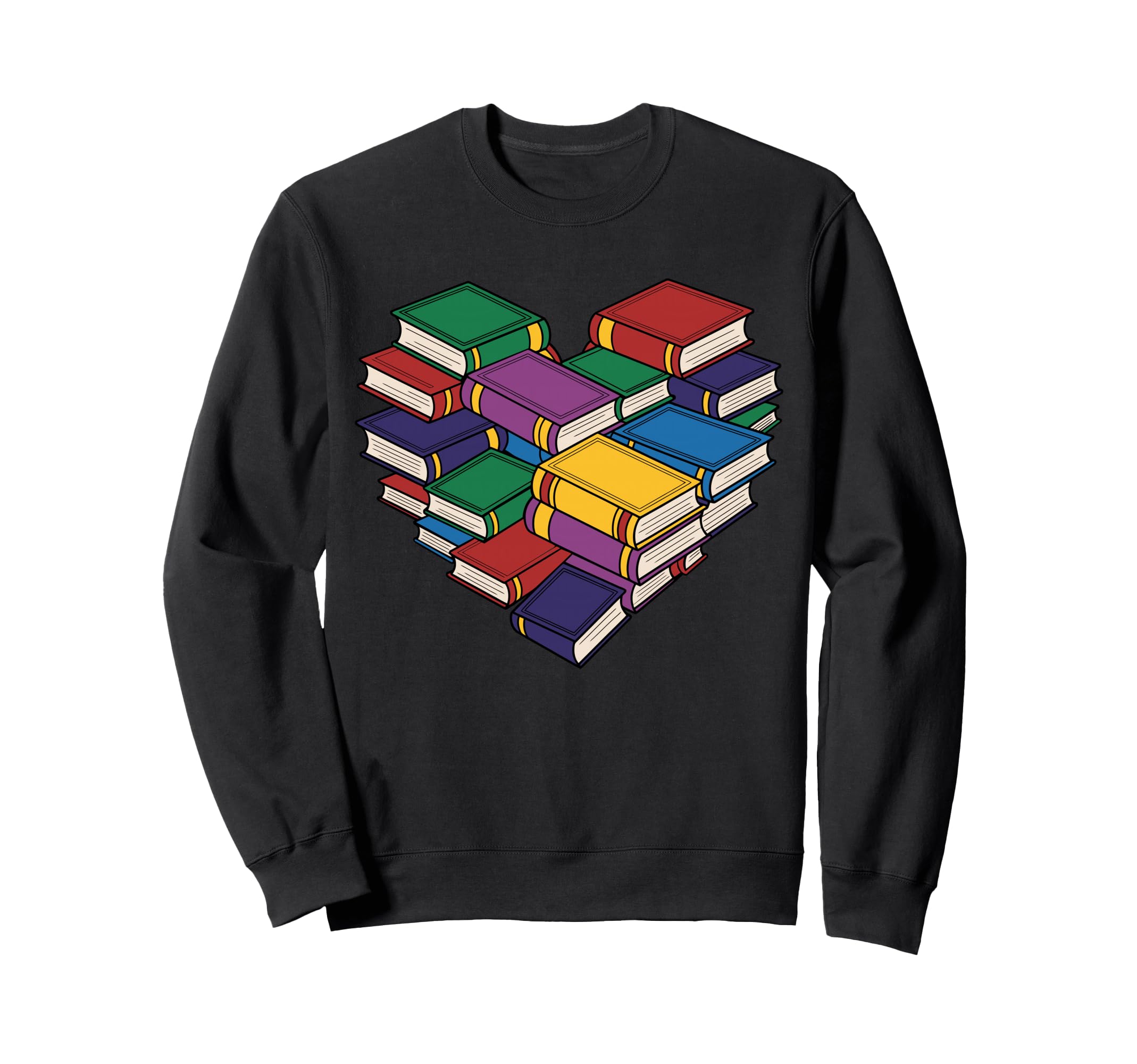 Book Lover Heart Shape Bookish Sweatshirt - Fun Novelty Design Unisex - T-Shirt, Sweatshirt, Hoodie