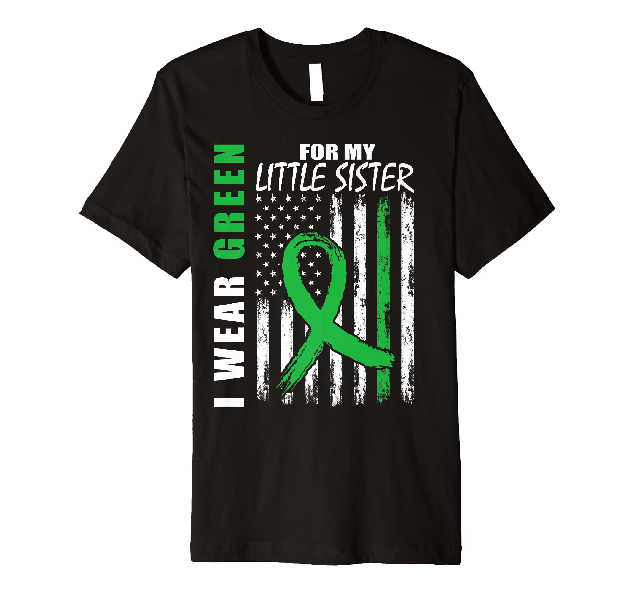 Green Little Sister Mental Health T-Shirt - Unique Graphic for Adults - T-Shirt, Sweatshirt, Hoodie