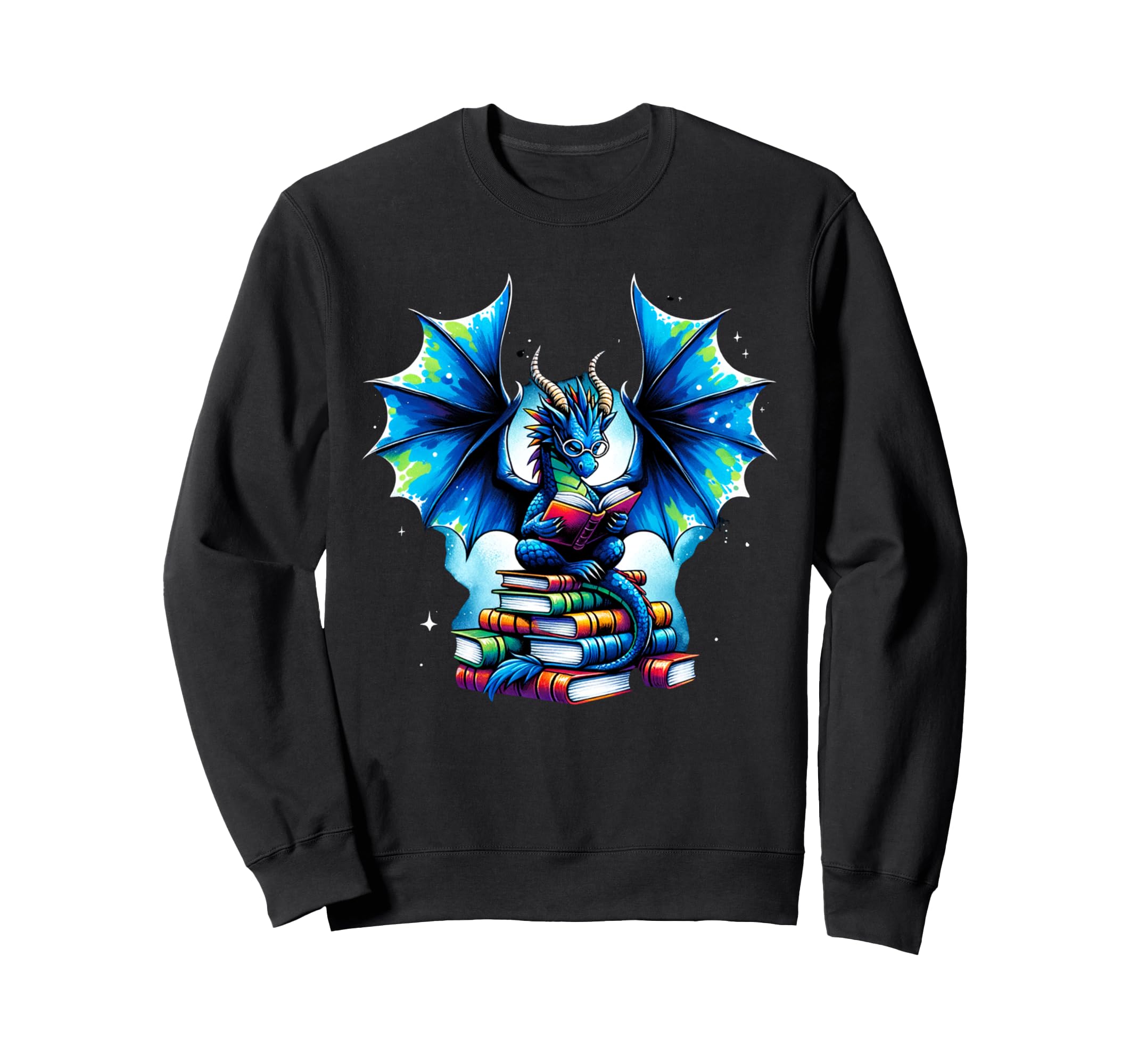 Funny Bookworm Book Dragon Book Sweatshirt - Streetwear Style Unisex - T-Shirt, Sweatshirt, Hoodie