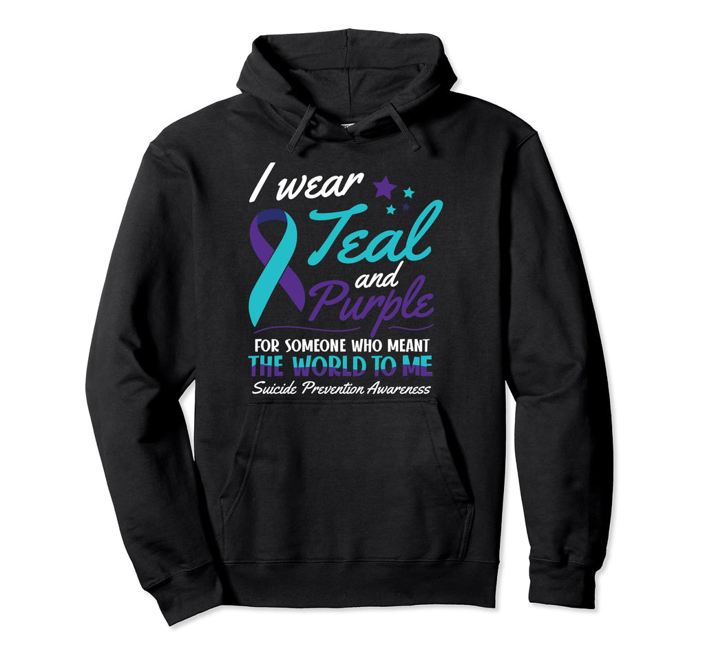 I Wear Teal And Purple Suicide Hoodie - Minimalist Print Men Women - T-Shirt, Sweatshirt, Hoodie