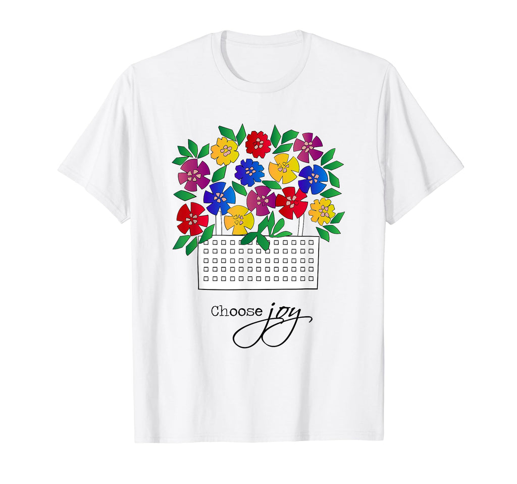 Fower Basket Choose Joy Colorful T-Shirt - Aesthetic Graphic for Adults - T-Shirt, Sweatshirt, Hoodie