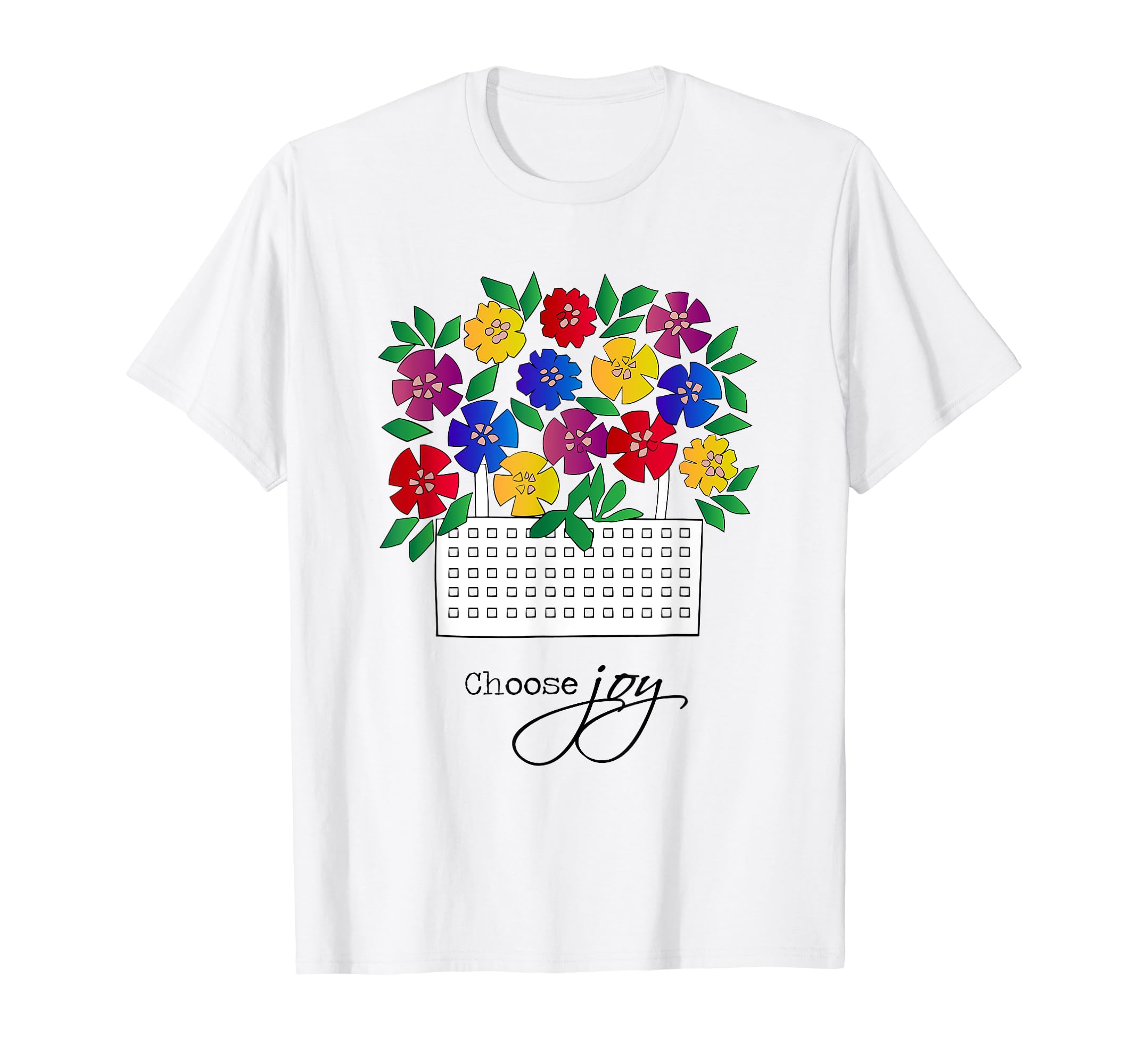 Fower Basket Choose Joy Colorful T-Shirt - Aesthetic Graphic for Adults - T-Shirt, Sweatshirt, Hoodie