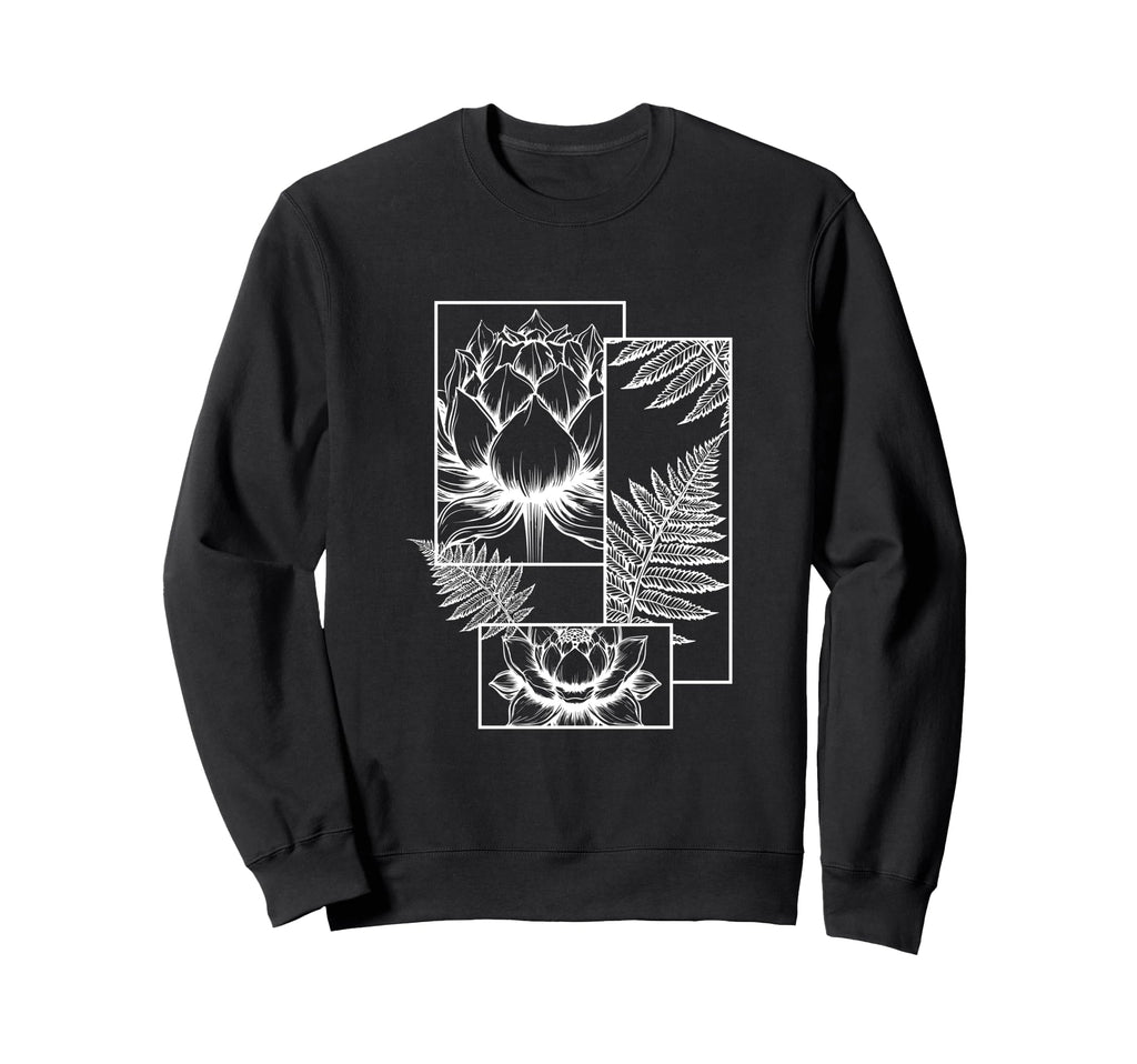 Minimal Lotus Flower Zen Sweatshirt - Aesthetic Graphic for Adults - T-Shirt, Sweatshirt, Hoodie