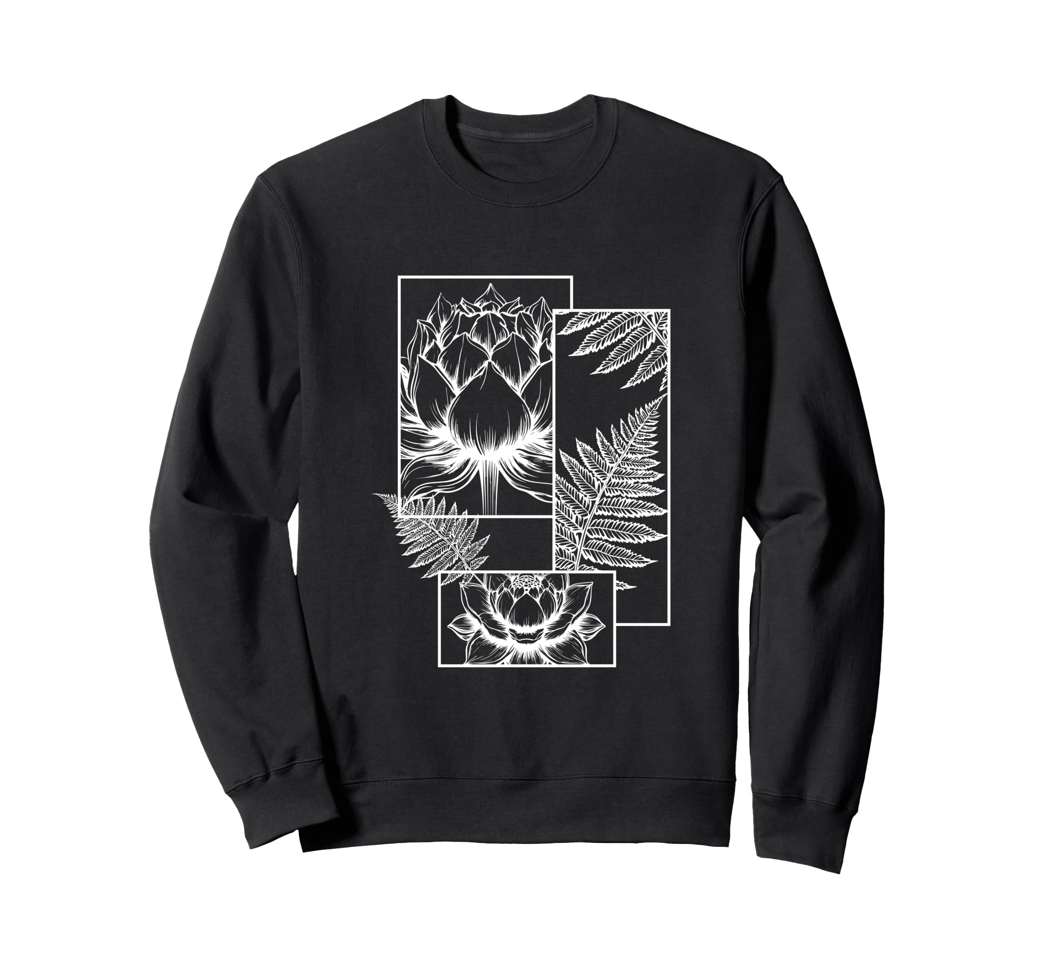 Minimal Lotus Flower Zen Sweatshirt - Aesthetic Graphic for Adults - T-Shirt, Sweatshirt, Hoodie