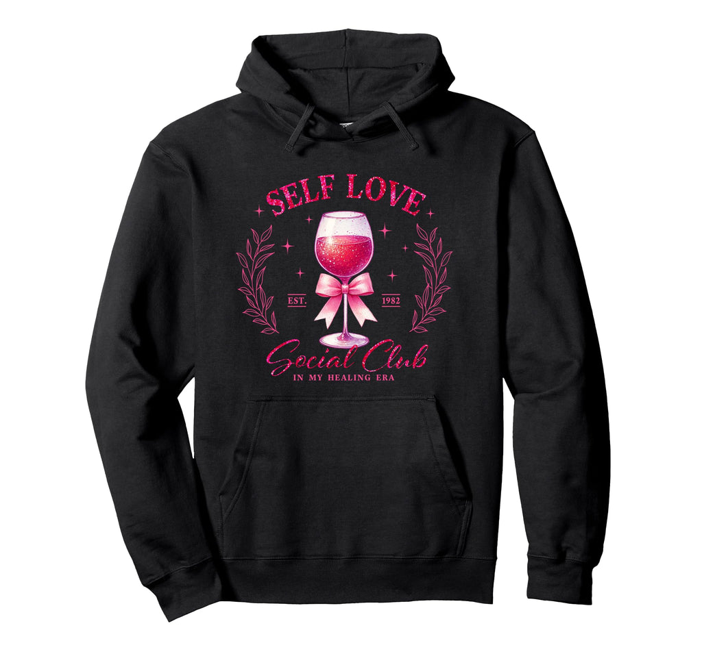 Self Love Single Self Healing Social Club Hoodie - Minimalist Print Unisex - T-Shirt, Sweatshirt, Hoodie