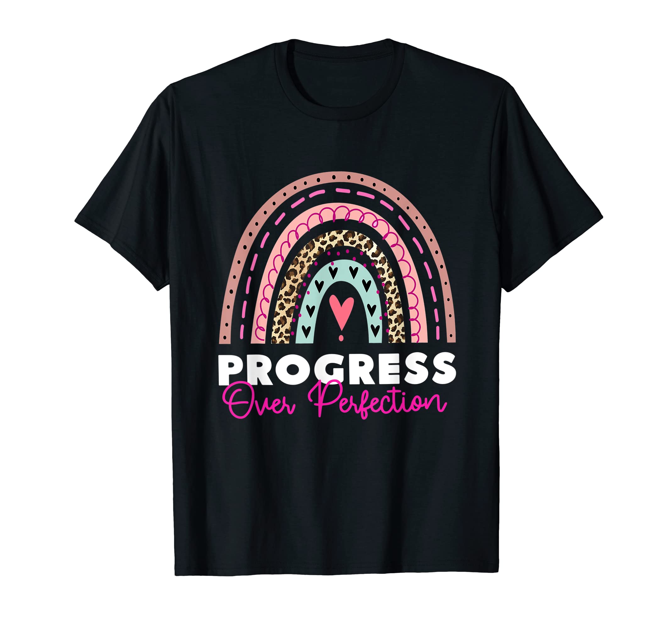 Progress Over Perfection School Teacher T-Shirt - Graphic Print Men Women - T-Shirt, Sweatshirt, Hoodie