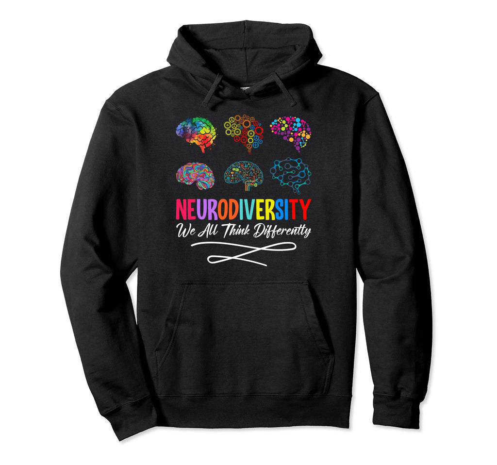 Neurodiversity We All Think Differently Hoodie - Graphic Print Unisex - T-Shirt, Sweatshirt, Hoodie