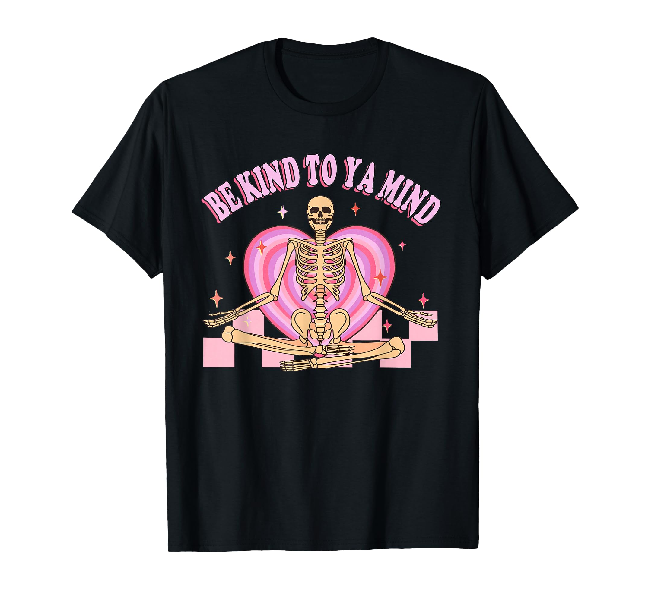Funny Skeleton Meditation Mindfulness Art T-Shirt - Graphic Print Unisex - T-Shirt, Sweatshirt, Hoodie