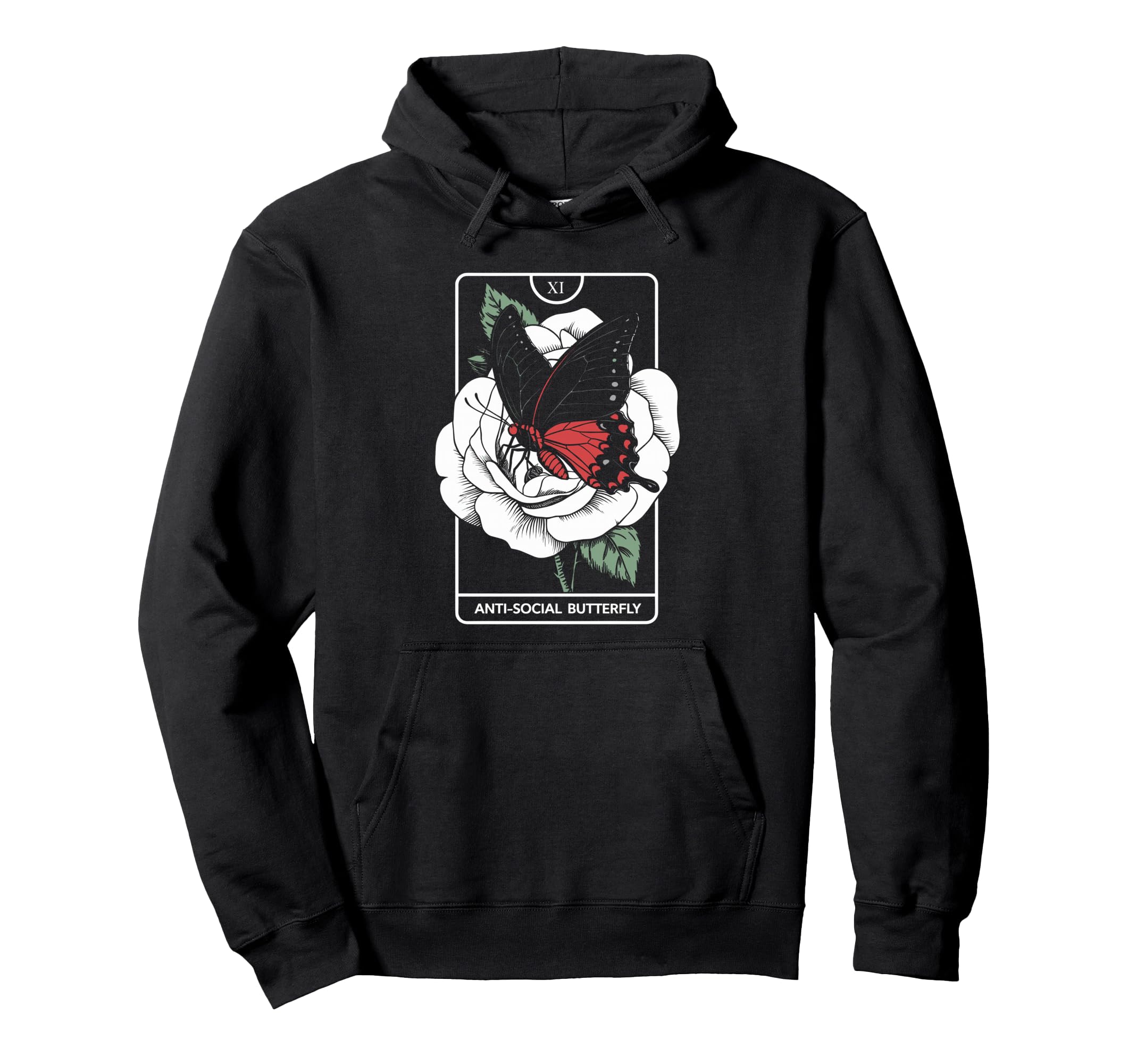 Anti Social Butterfly Gothic Tarot Hoodie - Casual Everyday Wear Men Women - T-Shirt, Sweatshirt, Hoodie