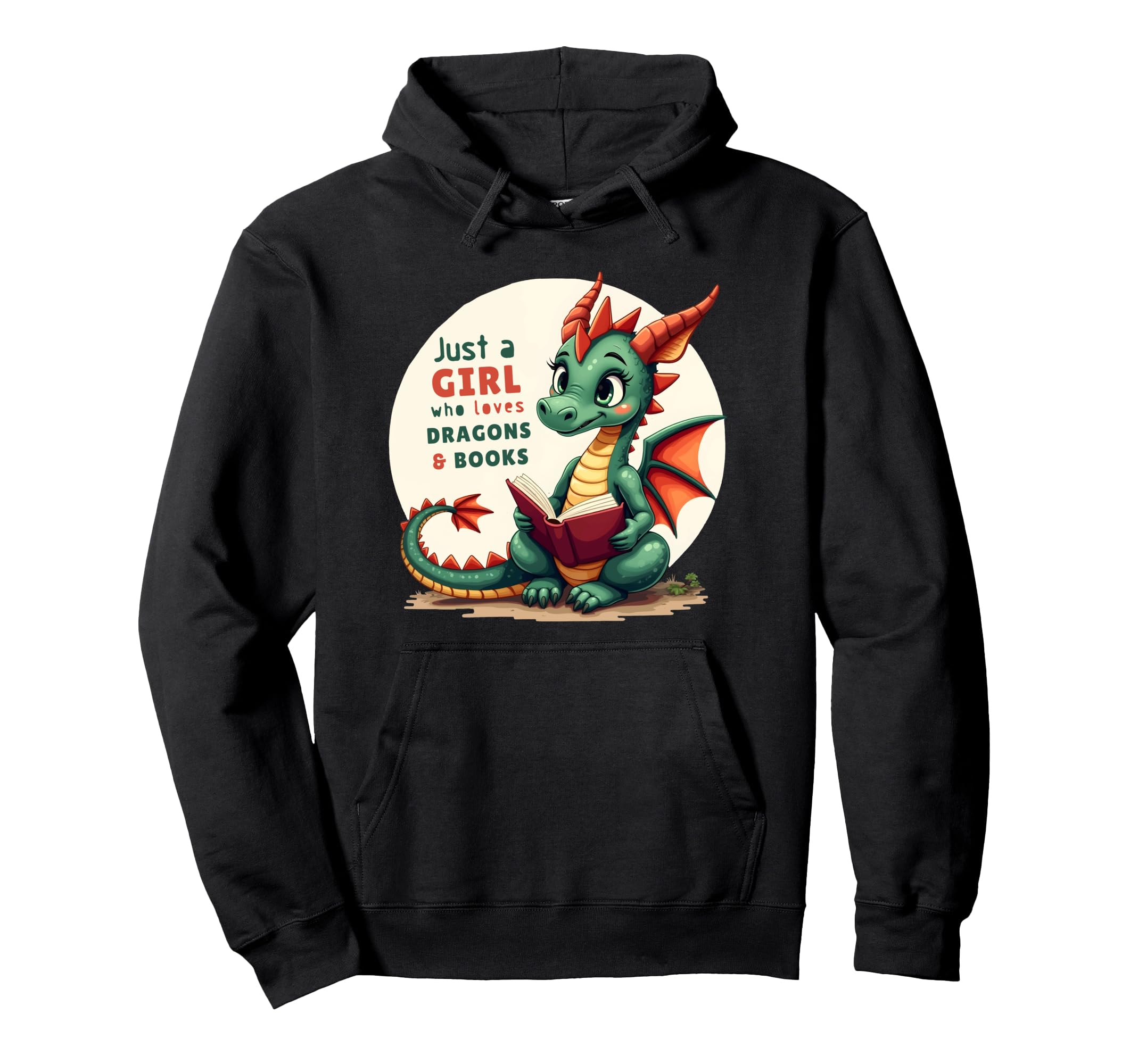 Just Who Loves Dragons And Books Book Hoodie - Streetwear Style Unisex - T-Shirt, Sweatshirt, Hoodie