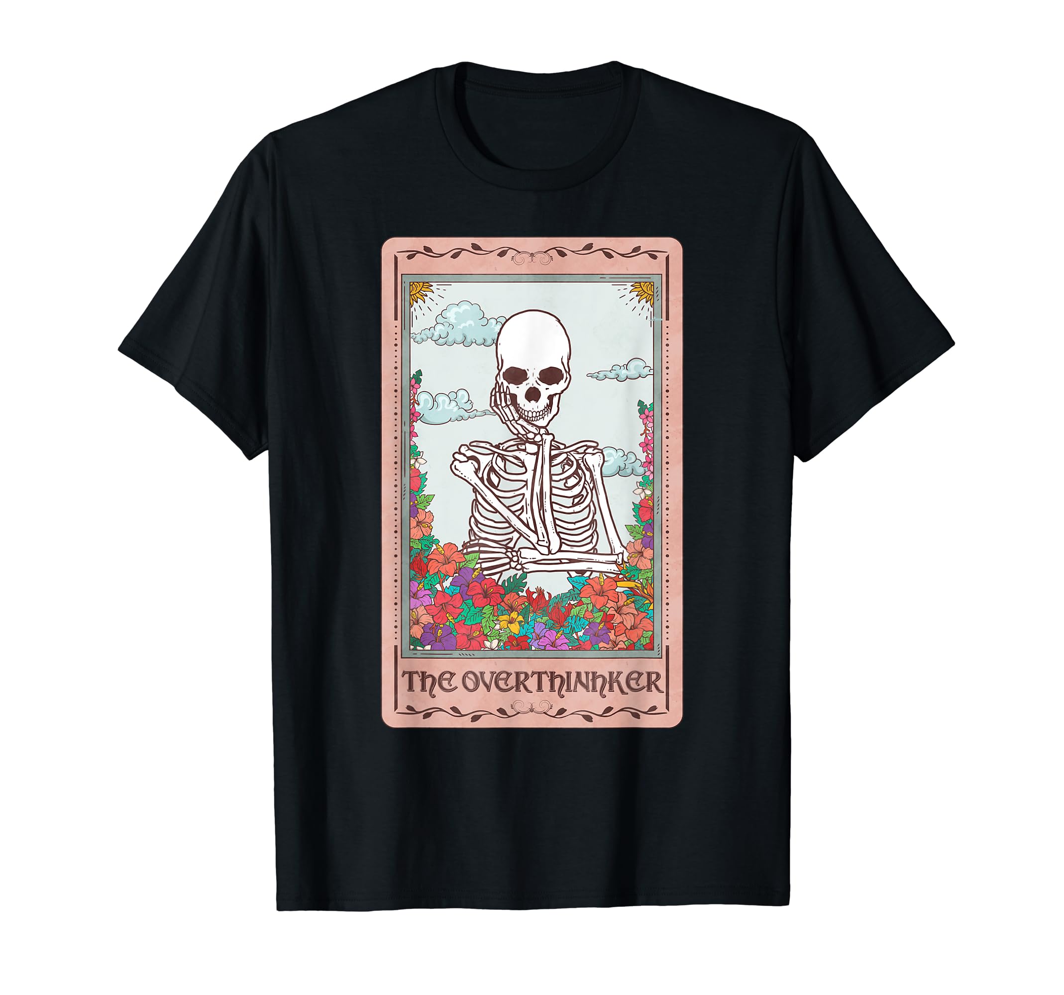 Skeleton Overthinker Tarot Card T-Shirt - Aesthetic Graphic Men Women - T-Shirt, Sweatshirt, Hoodie