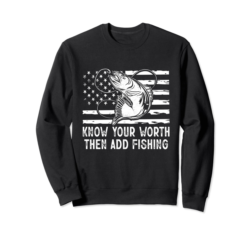Know Worth Add Fish Self Love Sweatshirt - Minimalist Print for Adults - T-Shirt, Sweatshirt, Hoodie