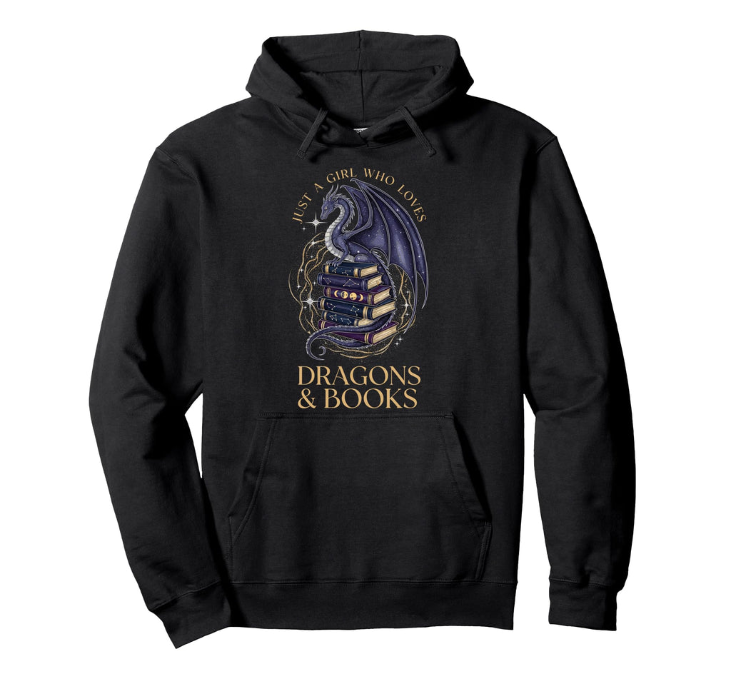 Just Who Loves Dragons Books Dragon Hoodie - Graphic Print Men Women - T-Shirt, Sweatshirt, Hoodie