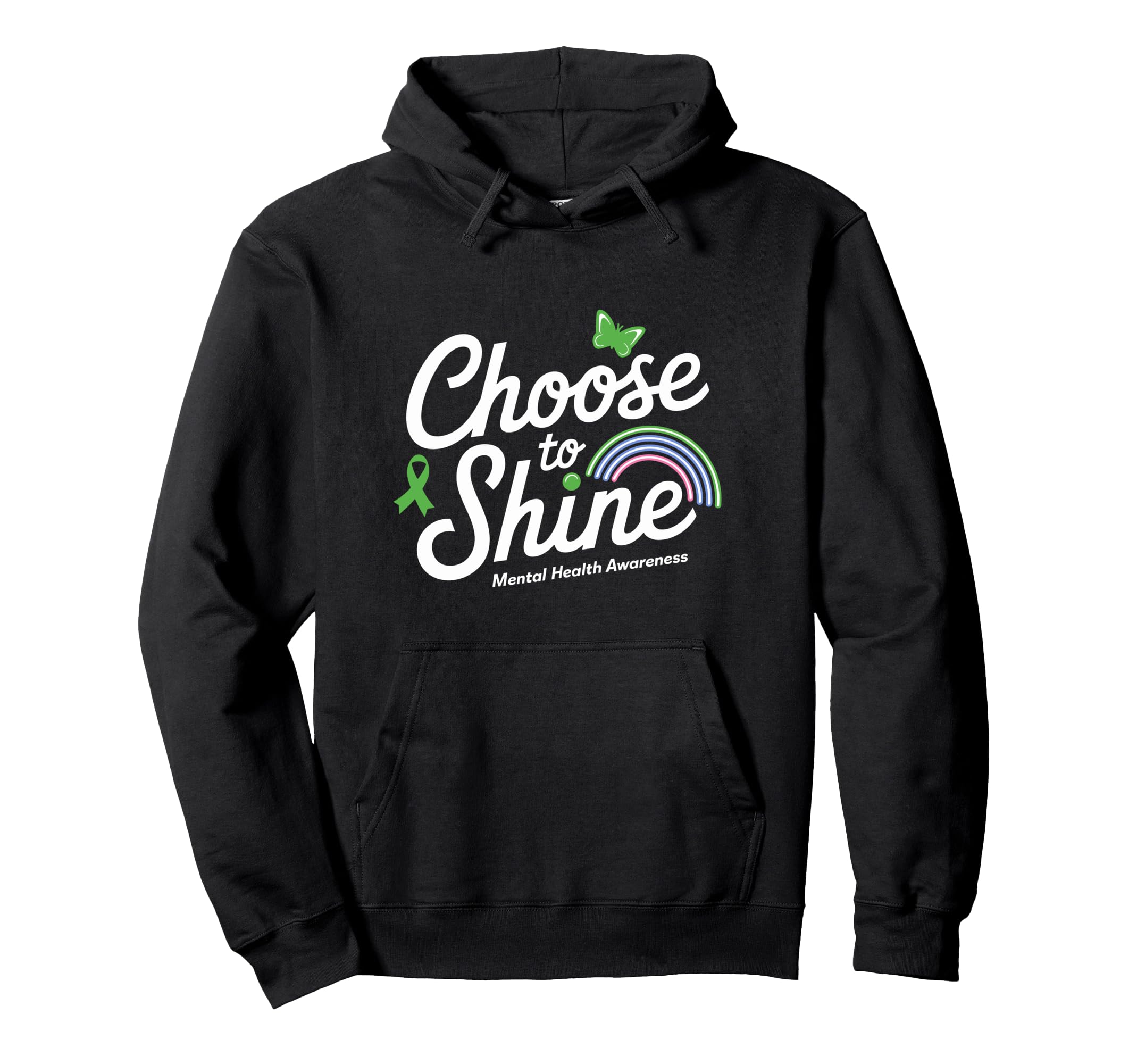 Mental Health Awareness Month Green Ribbon Hoodie - Unique Graphic Unisex - T-Shirt, Sweatshirt, Hoodie
