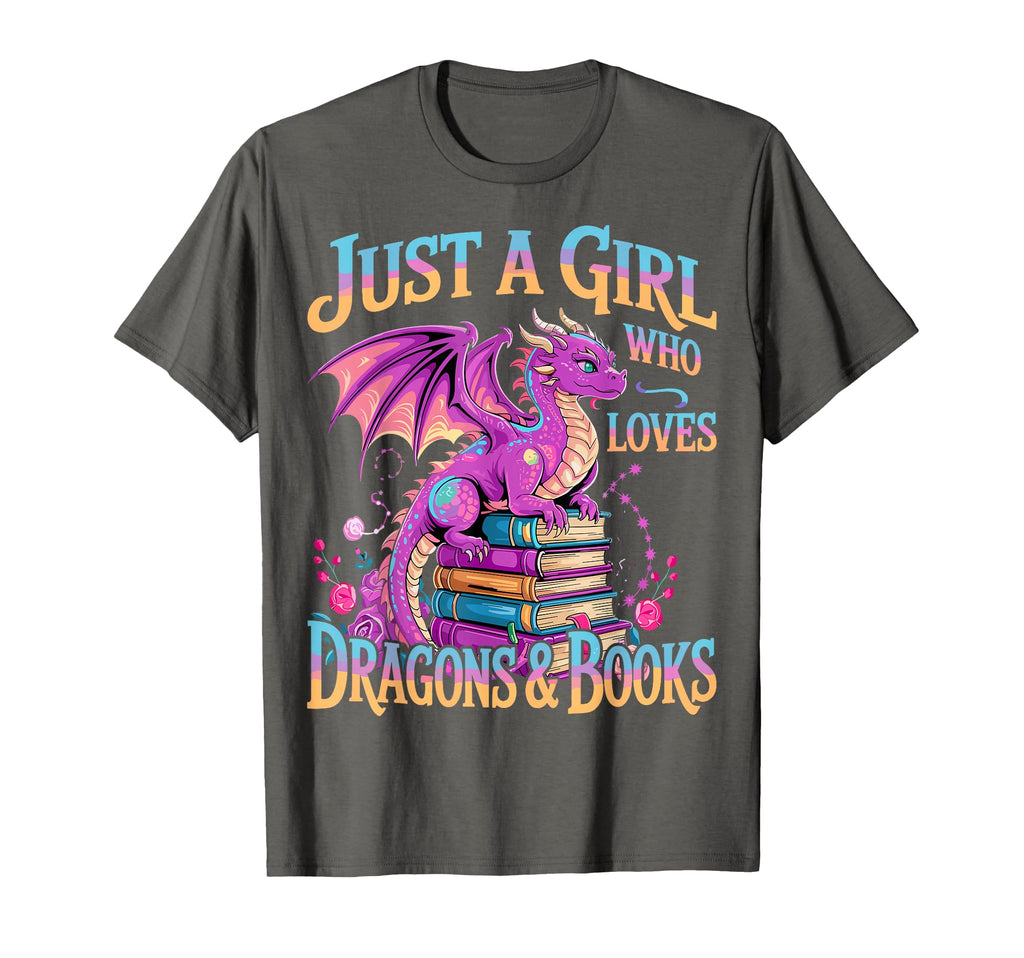 Just Who Loves Dragons And Books T-Shirt - Custom Art Print for Adults - T-Shirt, Sweatshirt, Hoodie