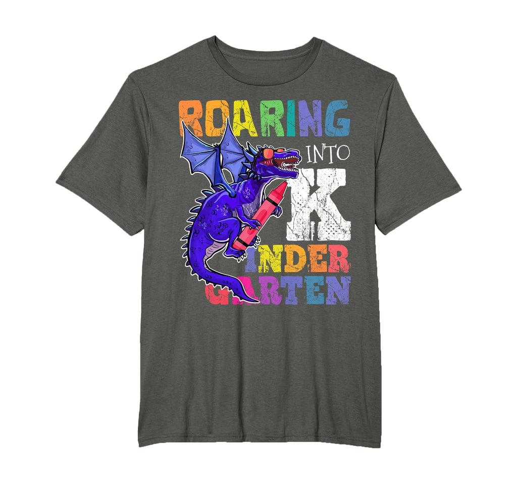 Roaring Into Kindergarten Dragon Back To T-Shirt - Novelty Apparel Unisex - T-Shirt, Sweatshirt, Hoodie