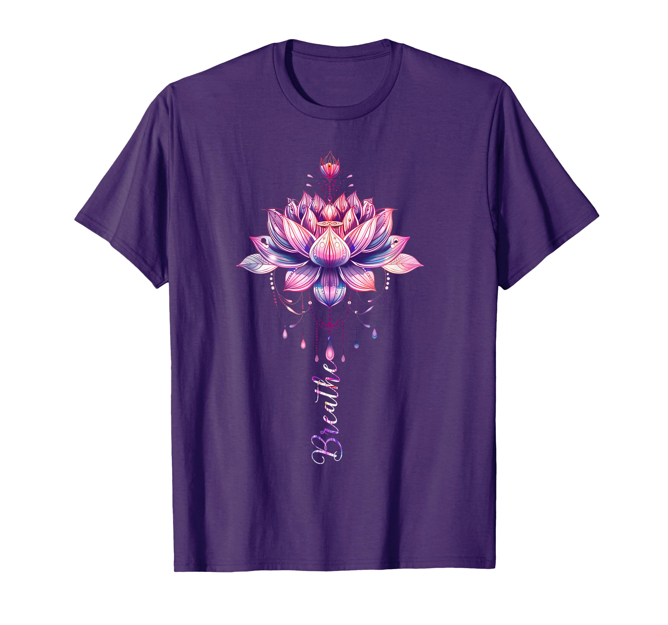 Lotus Flower Yoga Meditation Breathe T-Shirt - Novelty Apparel Unisex - T-Shirt, Sweatshirt, Hoodie