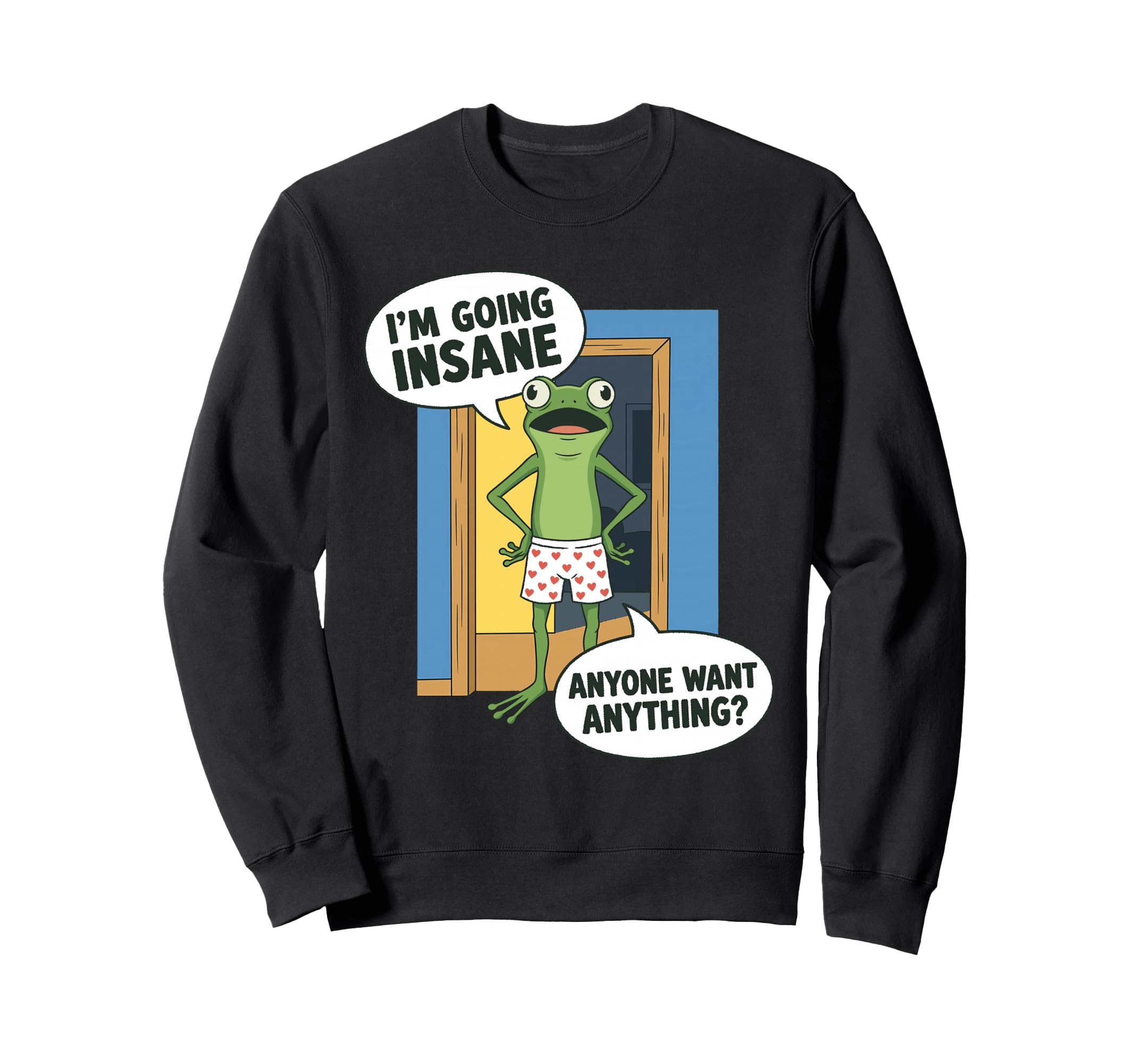 Funny Frog Going Insane Meme Sweatshirt - Unique Graphic Men Women - T-Shirt, Sweatshirt, Hoodie