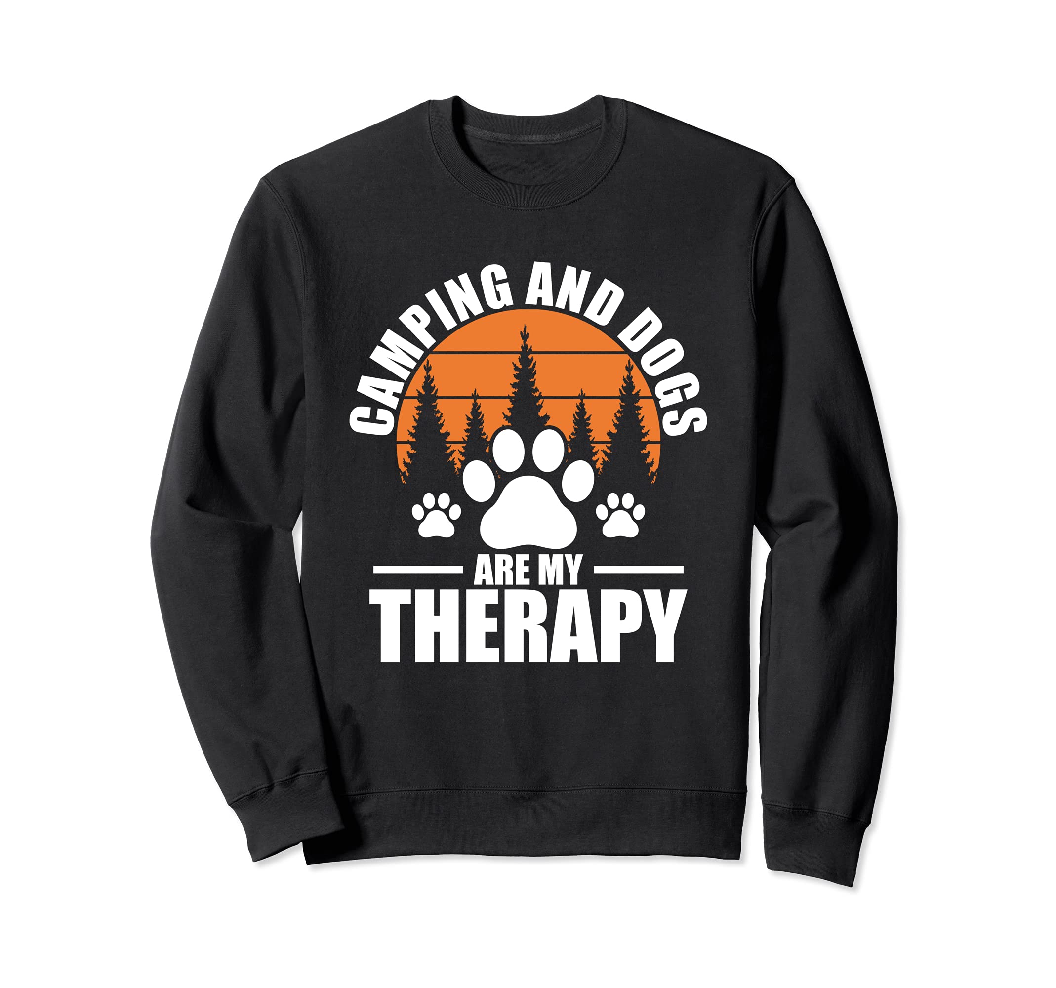 Camping And Dogs Are My Therapy Sweatshirt - Trendy Graphic for Adults - T-Shirt, Sweatshirt, Hoodie
