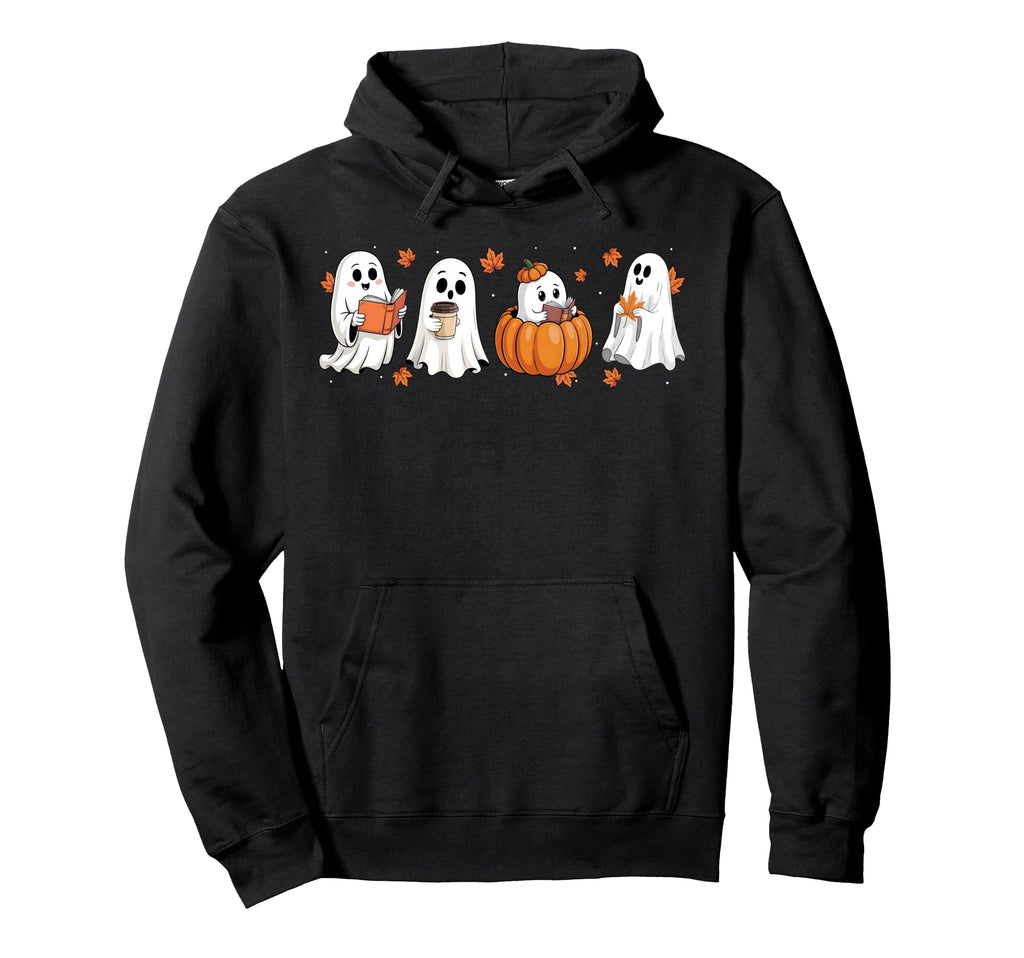 Ghost Reading Book Lovers Ghost Hoodie - Aesthetic Graphic for Adults - T-Shirt, Sweatshirt, Hoodie
