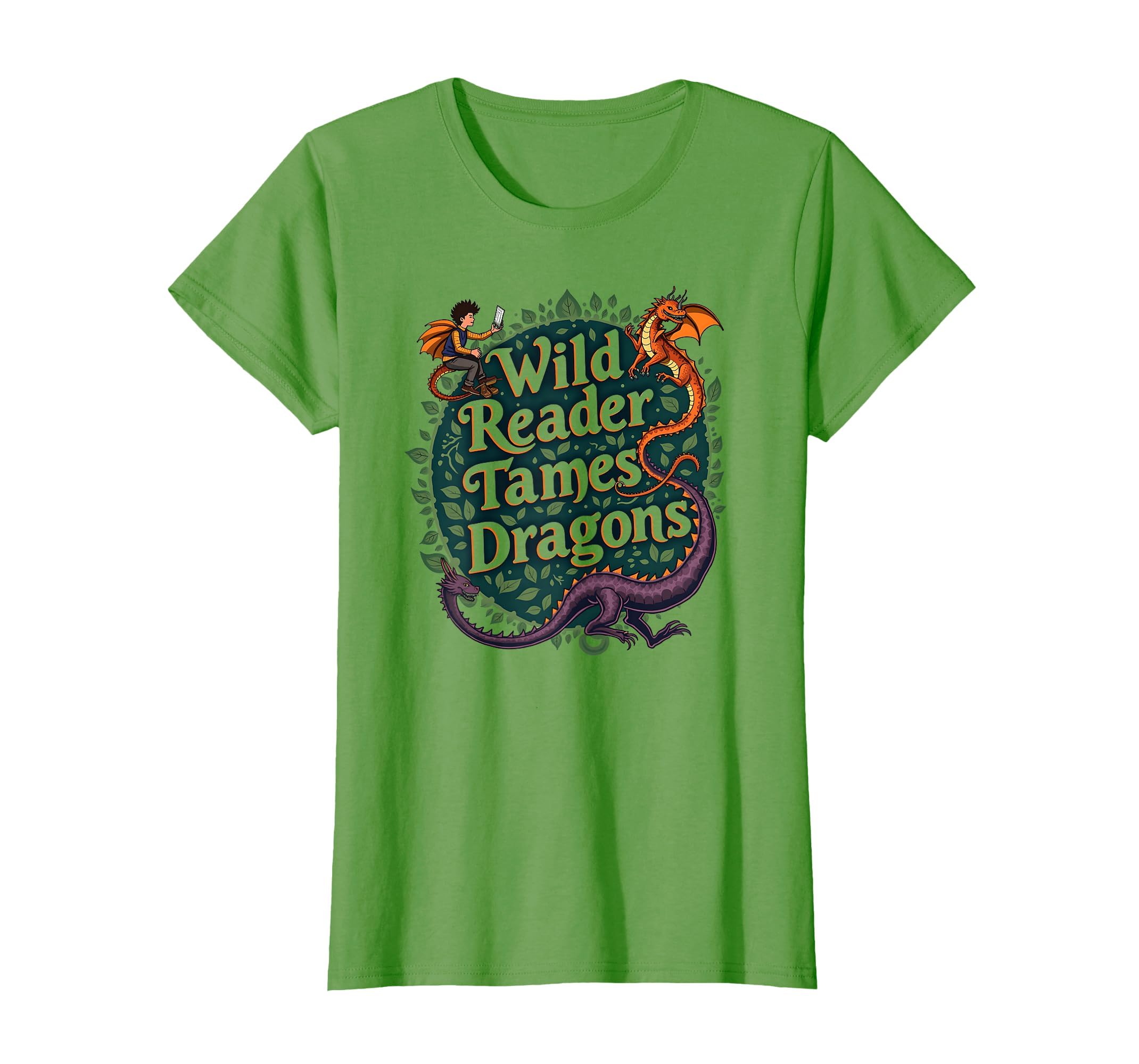 Wild Reader Tames Dragons Book Lover T-Shirt - Casual Everyday Wear Unisex - T-Shirt, Sweatshirt, Hoodie