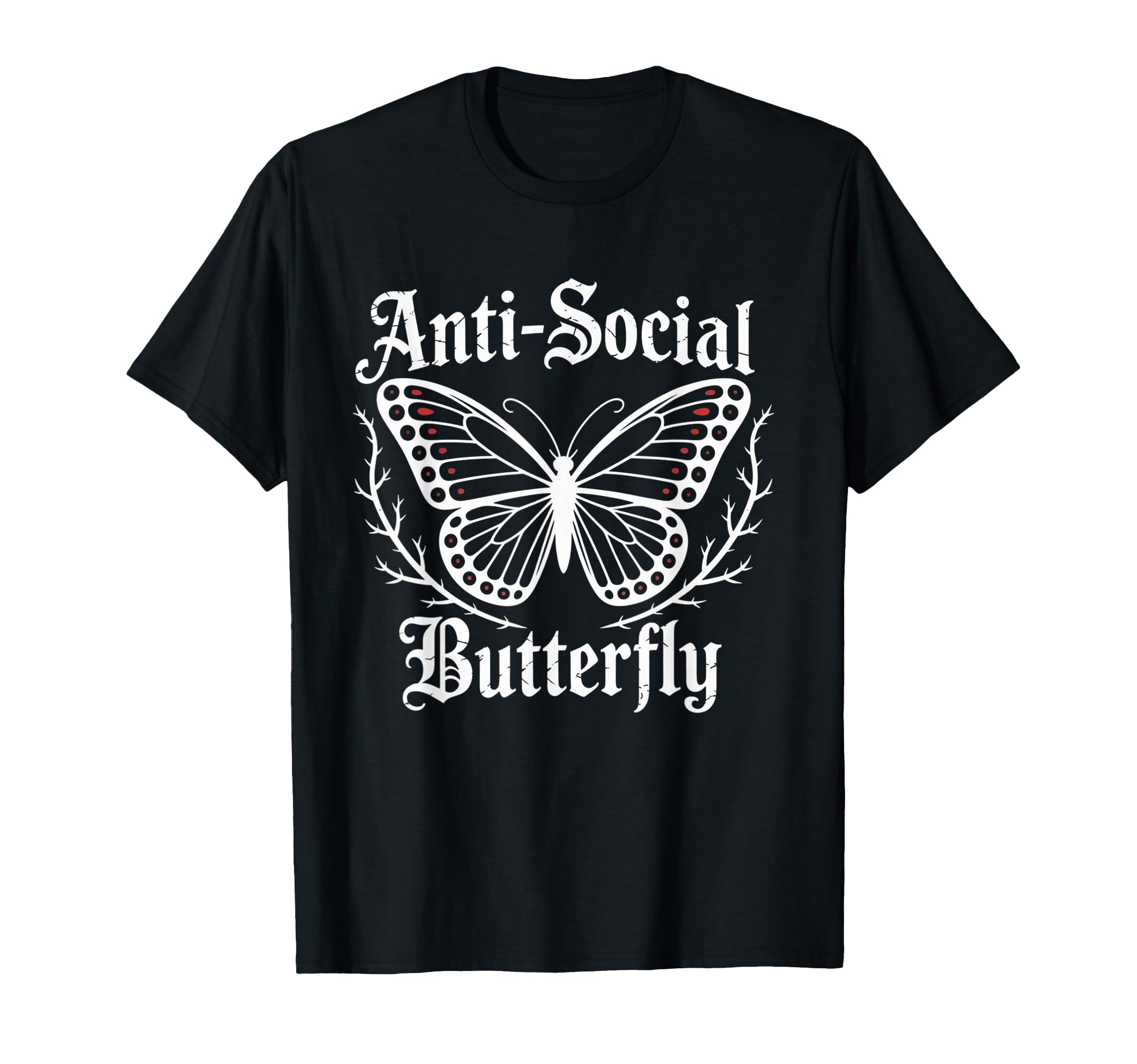 Antisocial Butterfly Gothic T-Shirt - Novelty Apparel for Adults - T-Shirt, Sweatshirt, Hoodie