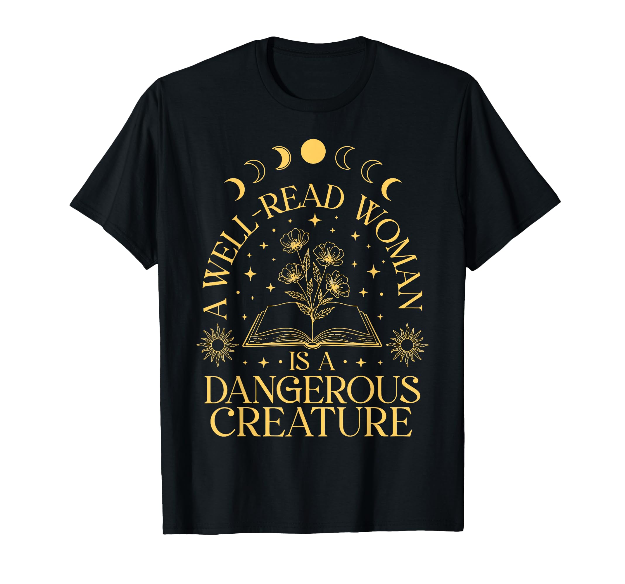 Well Read Literature Celestial Book Floral T-Shirt - Unique Graphic Unisex - T-Shirt, Sweatshirt, Hoodie