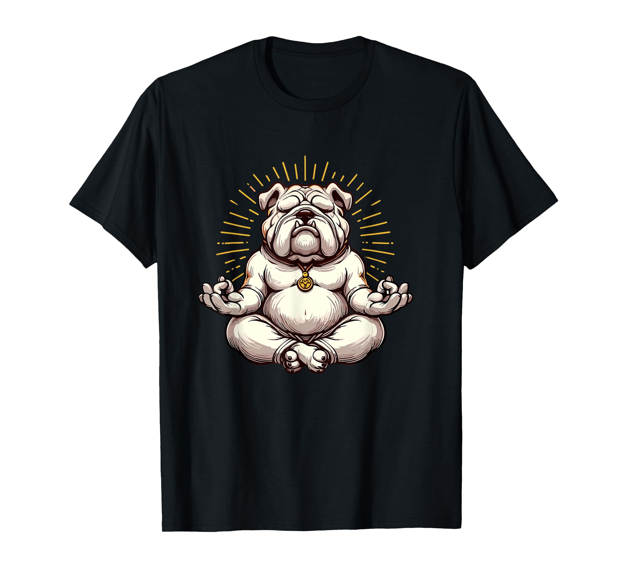 Meditation Bulldog Yoga Pose Relaxing T-Shirt - Unique Graphic Men Women - T-Shirt, Sweatshirt, Hoodie