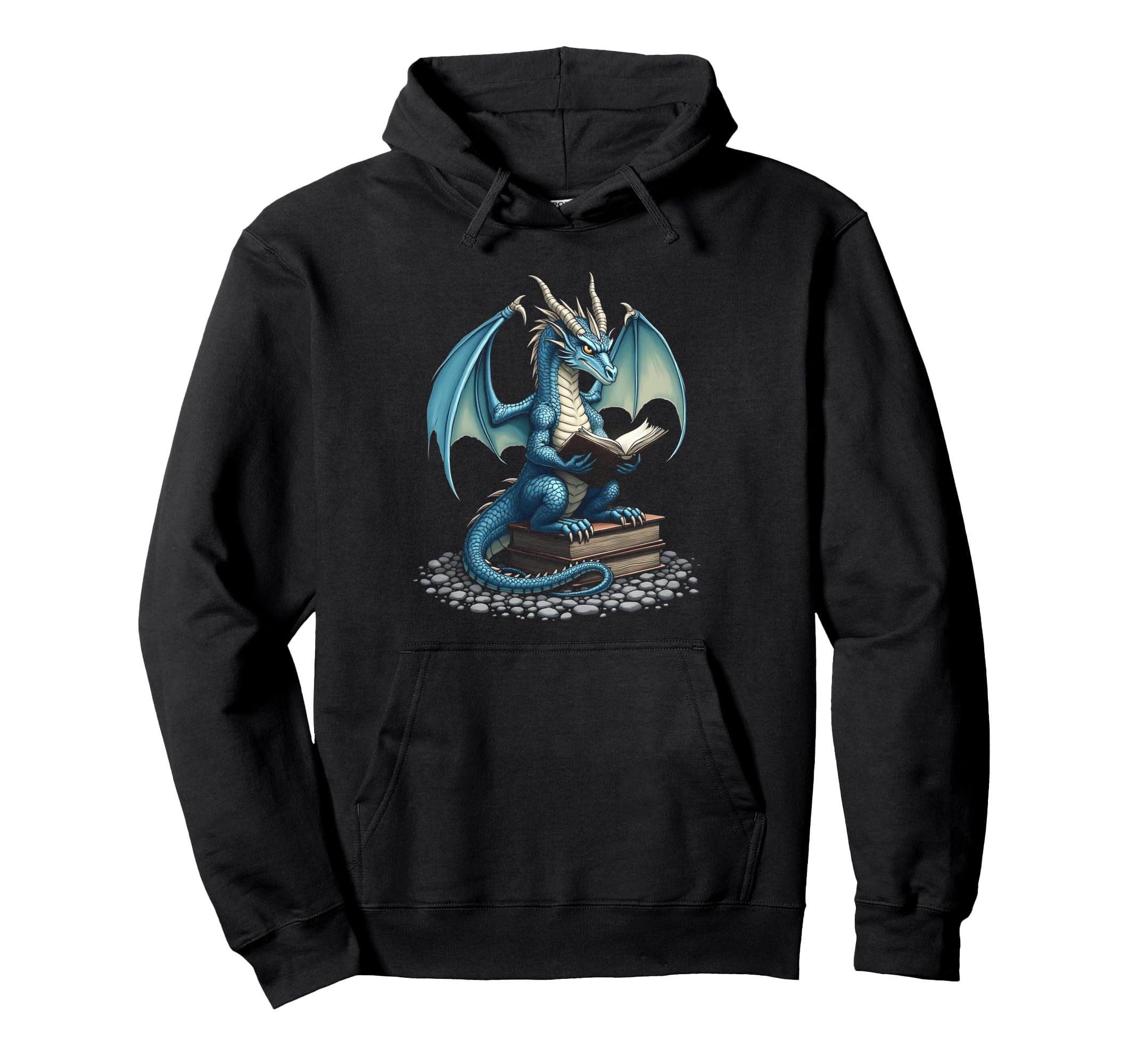 Fantasy Dragon Reading Magical Book Lover Hoodie - Novelty Apparel Unisex - T-Shirt, Sweatshirt, Hoodie