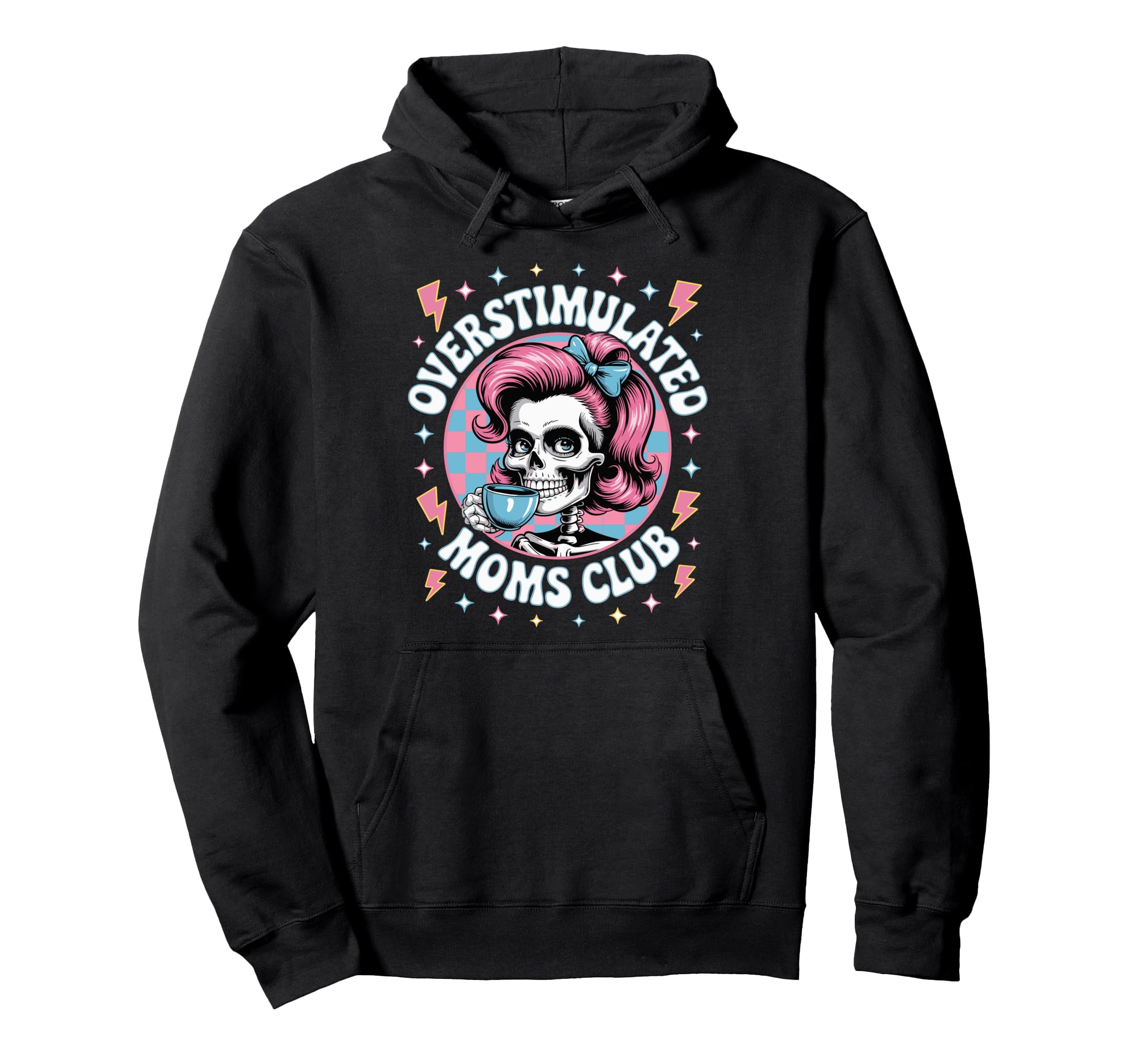 Overstimulated Moms Club Groovy Mama Hoodie - Custom Art Print Unisex - T-Shirt, Sweatshirt, Hoodie