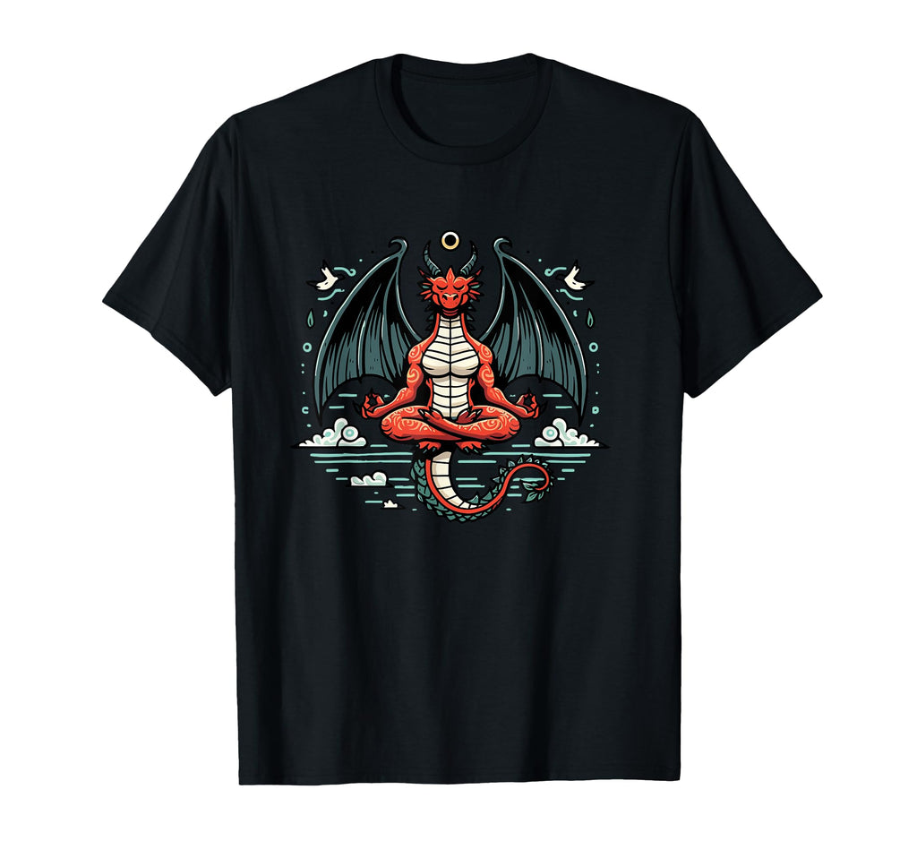 Meditation Dragon Yoga Pose Relaxing T-Shirt - Casual Everyday Wear Unisex - T-Shirt, Sweatshirt, Hoodie