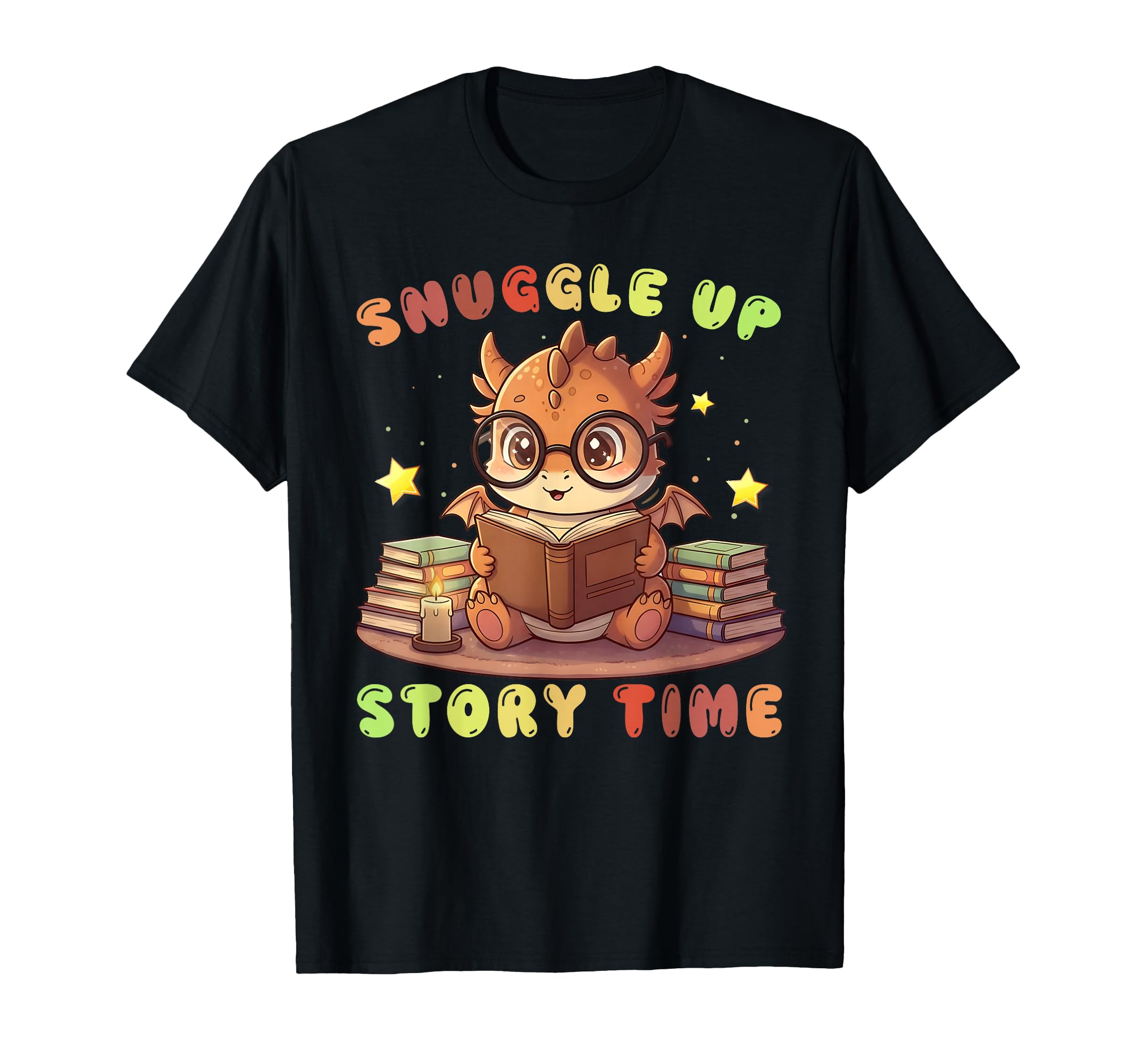 Snuggle Up Story Time Dragon Reading T-Shirt - Novelty Apparel for Adults - T-Shirt, Sweatshirt, Hoodie