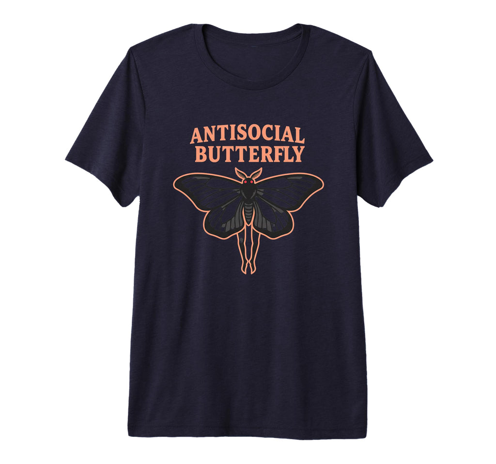 Antisocial Butterfly Introvert Moth Adults T-Shirt - Unique Graphic Unisex - T-Shirt, Sweatshirt, Hoodie