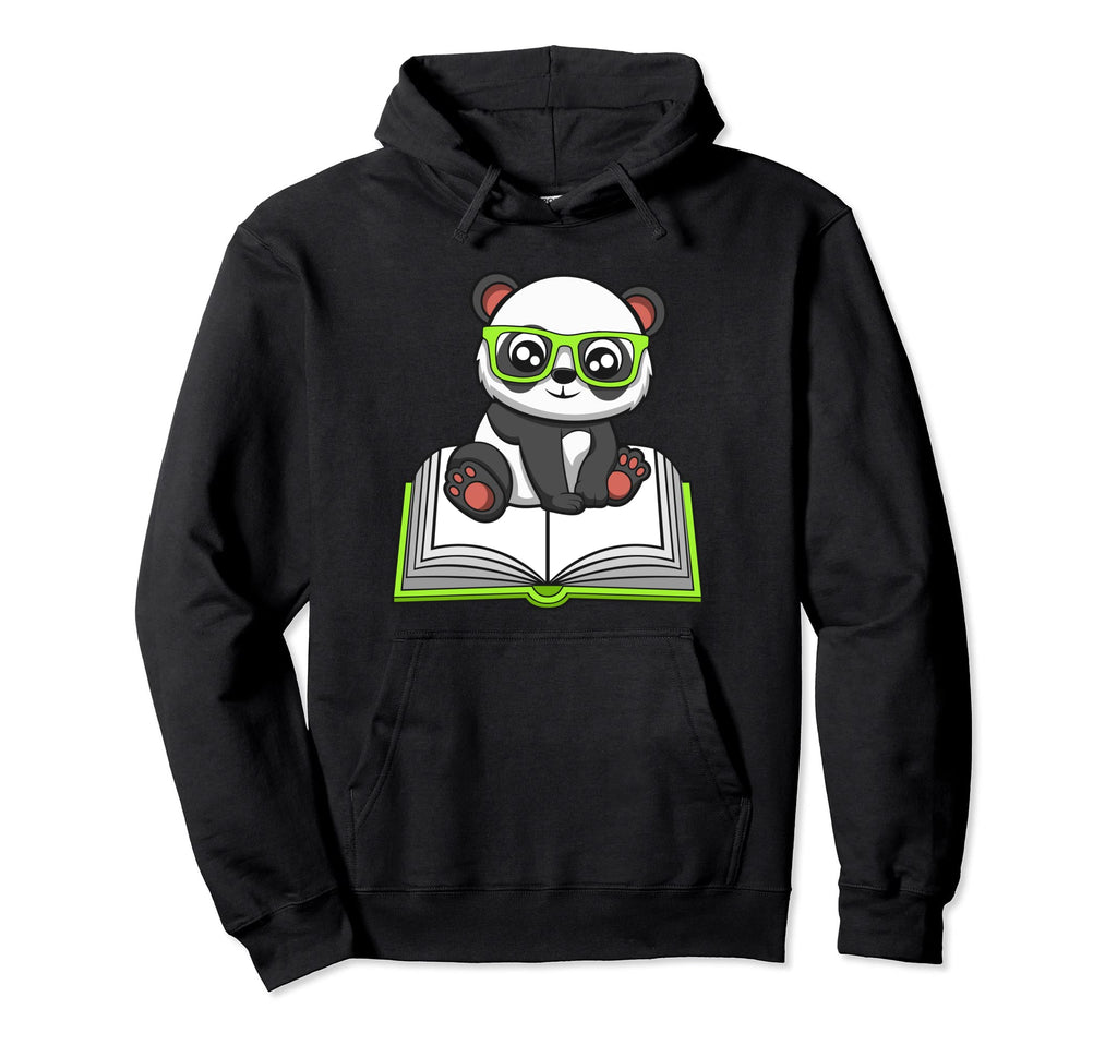 Panda Reading Books Cozy Literature Hoodie - Trendy Graphic Men Women - T-Shirt, Sweatshirt, Hoodie