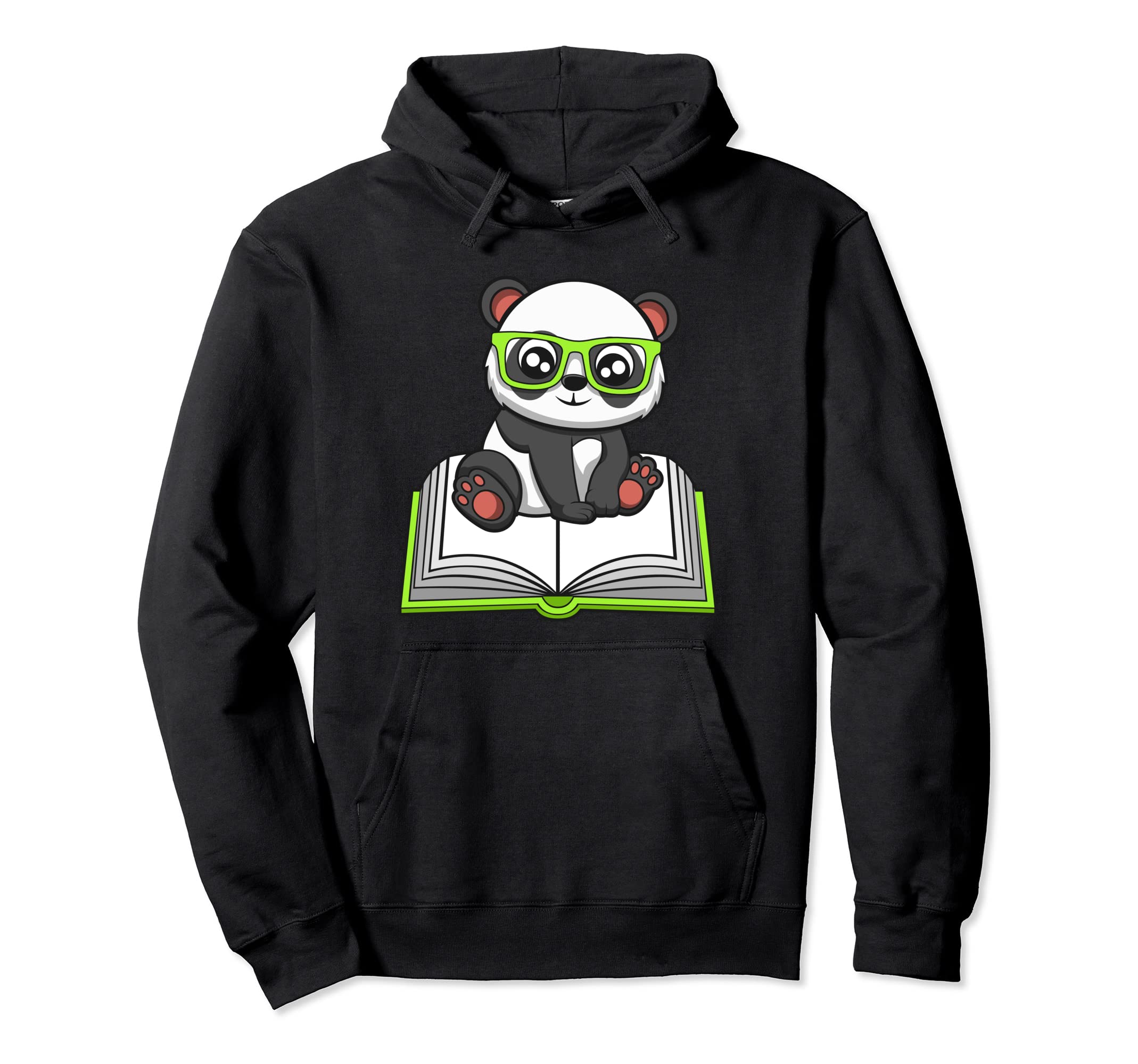 Panda Reading Books Cozy Literature Hoodie - Trendy Graphic Men Women - T-Shirt, Sweatshirt, Hoodie