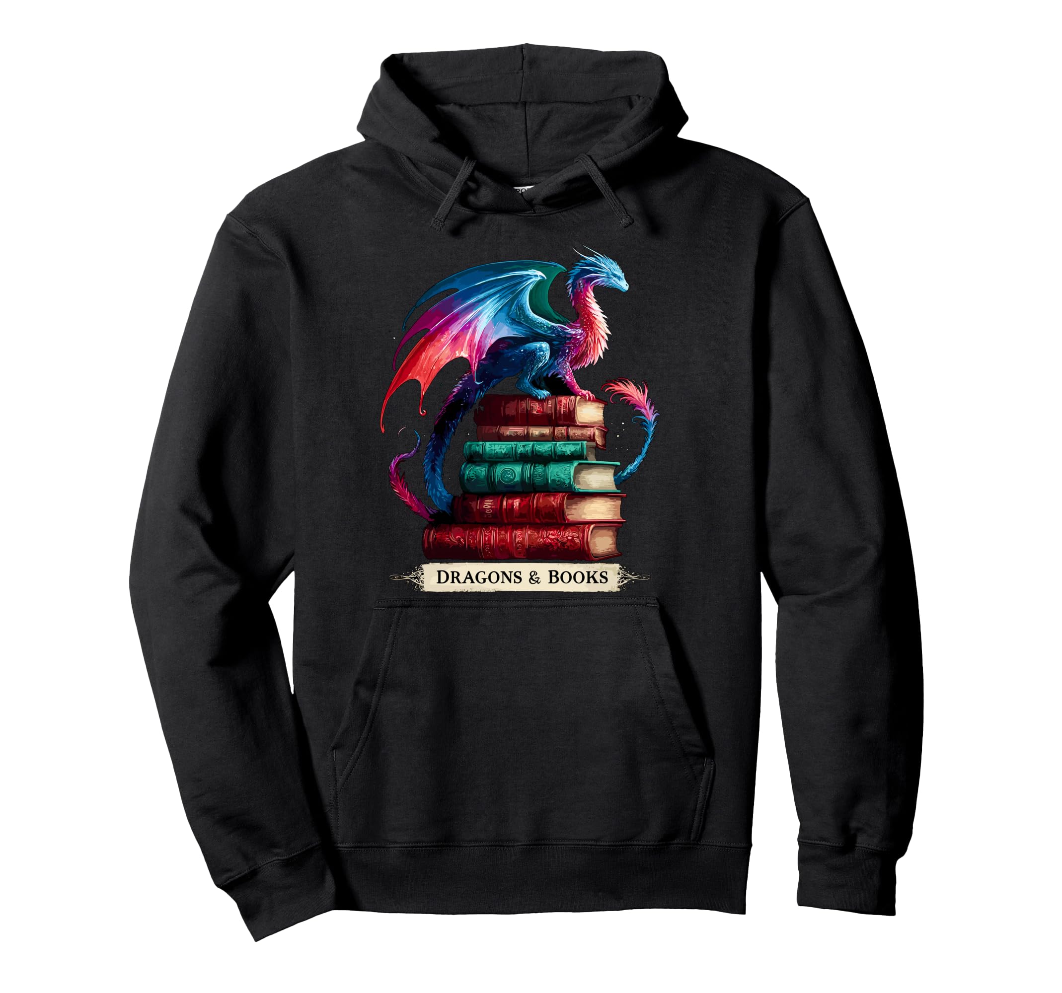 Dragons And Books Dragonworm Book Lover Hoodie - Trendy Graphic for Adults - T-Shirt, Sweatshirt, Hoodie