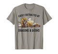 Easily Distracted Dragons Books Nerds T-Shirt - Custom Art Print Men Women - T-Shirt, Sweatshirt, Hoodie