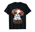 Blues Therapy Puppy Headphones T-Shirt - Casual Everyday Wear Unisex - T-Shirt, Sweatshirt, Hoodie