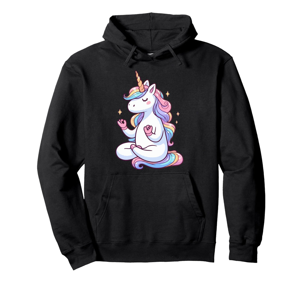 Meditation Unicorn Yoga Pose Relaxing Hoodie - Custom Art Print Unisex - T-Shirt, Sweatshirt, Hoodie