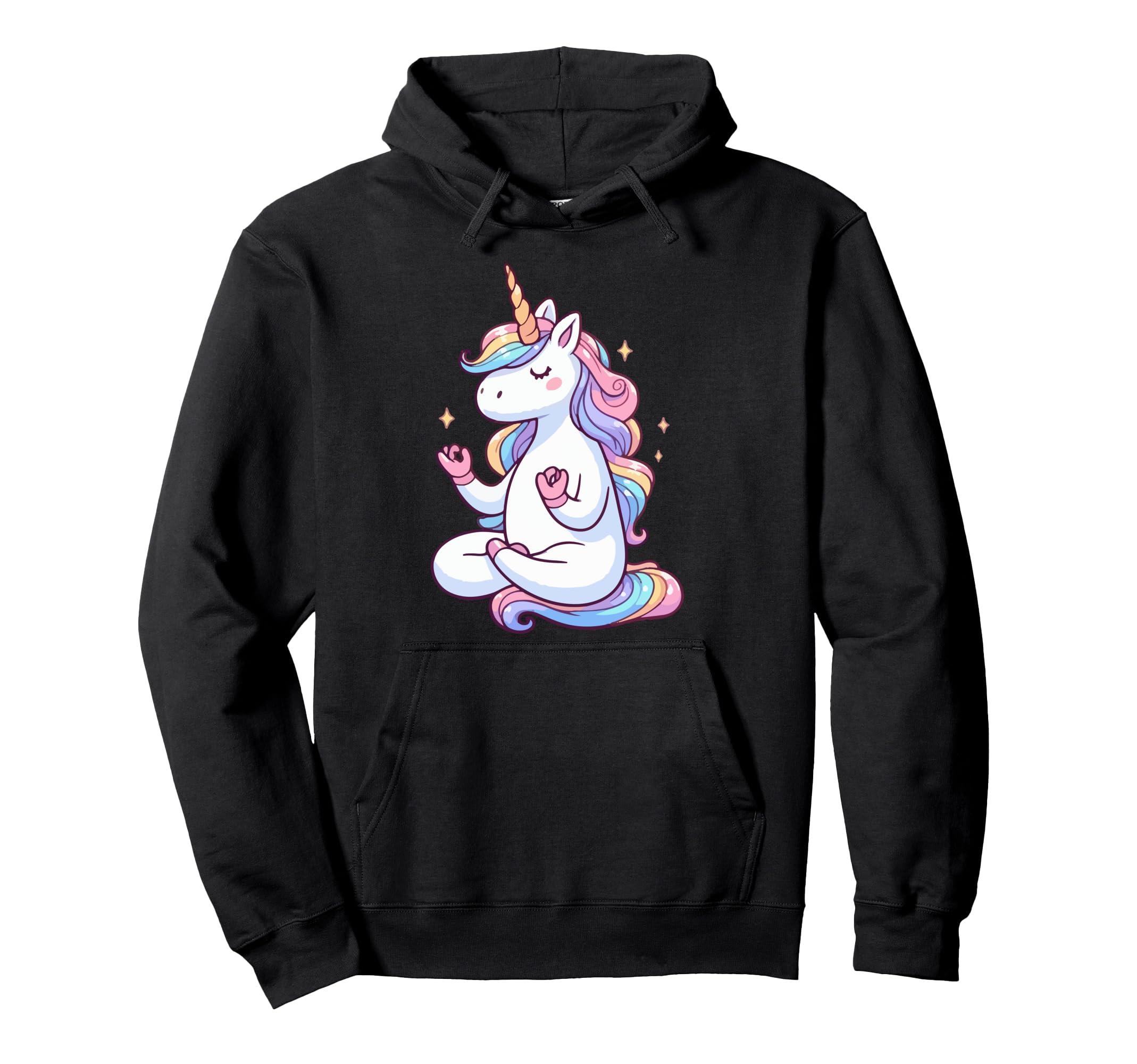 Meditation Unicorn Yoga Pose Relaxing Hoodie - Custom Art Print Unisex - T-Shirt, Sweatshirt, Hoodie