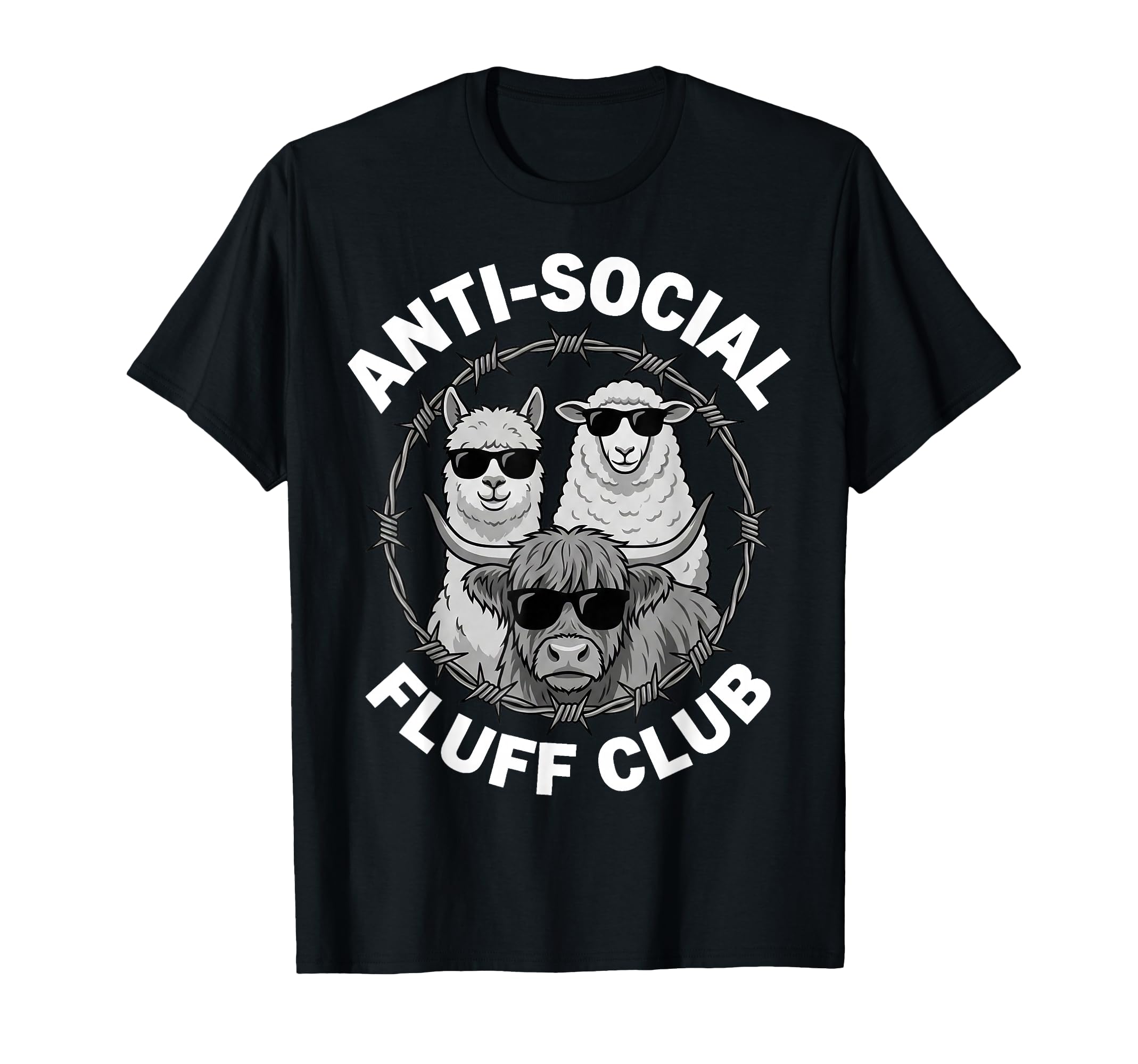 Anti Social Fluff Club Funny Farm T-Shirt - Streetwear Style for Adults - T-Shirt, Sweatshirt, Hoodie
