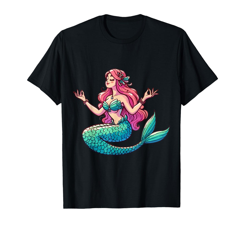 Meditation Mermaid Yoga Pose Relaxing T-Shirt - Graphic Print for Adults - T-Shirt, Sweatshirt, Hoodie