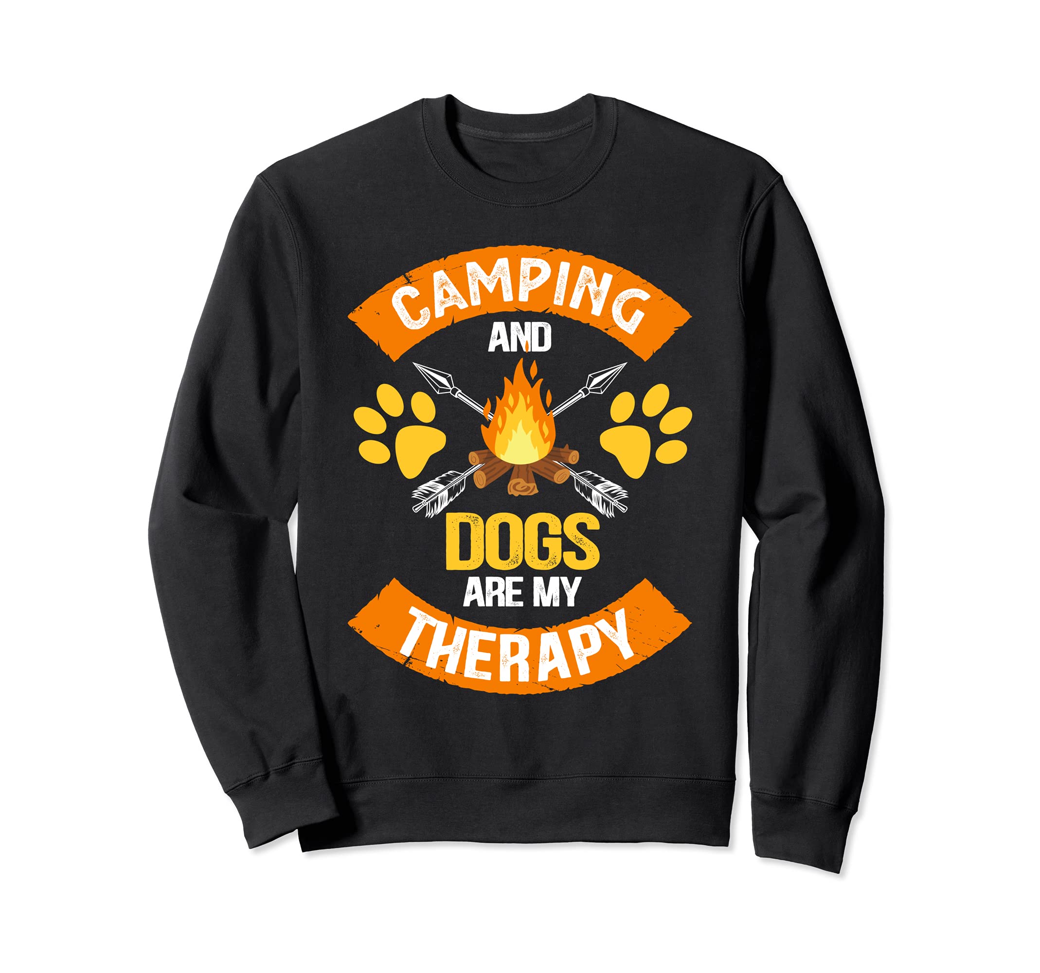 Camping And Dogs Are My Therapy Sweatshirt - Casual Everyday Wear Unisex - T-Shirt, Sweatshirt, Hoodie