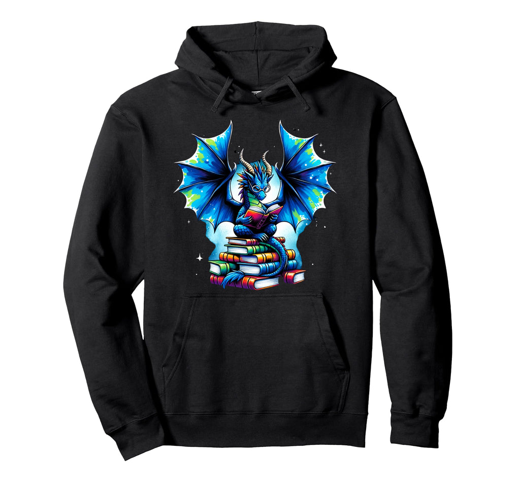 Funny Bookworm Book Dragon Book Dragon Hoodie - Aesthetic Graphic Unisex - T-Shirt, Sweatshirt, Hoodie